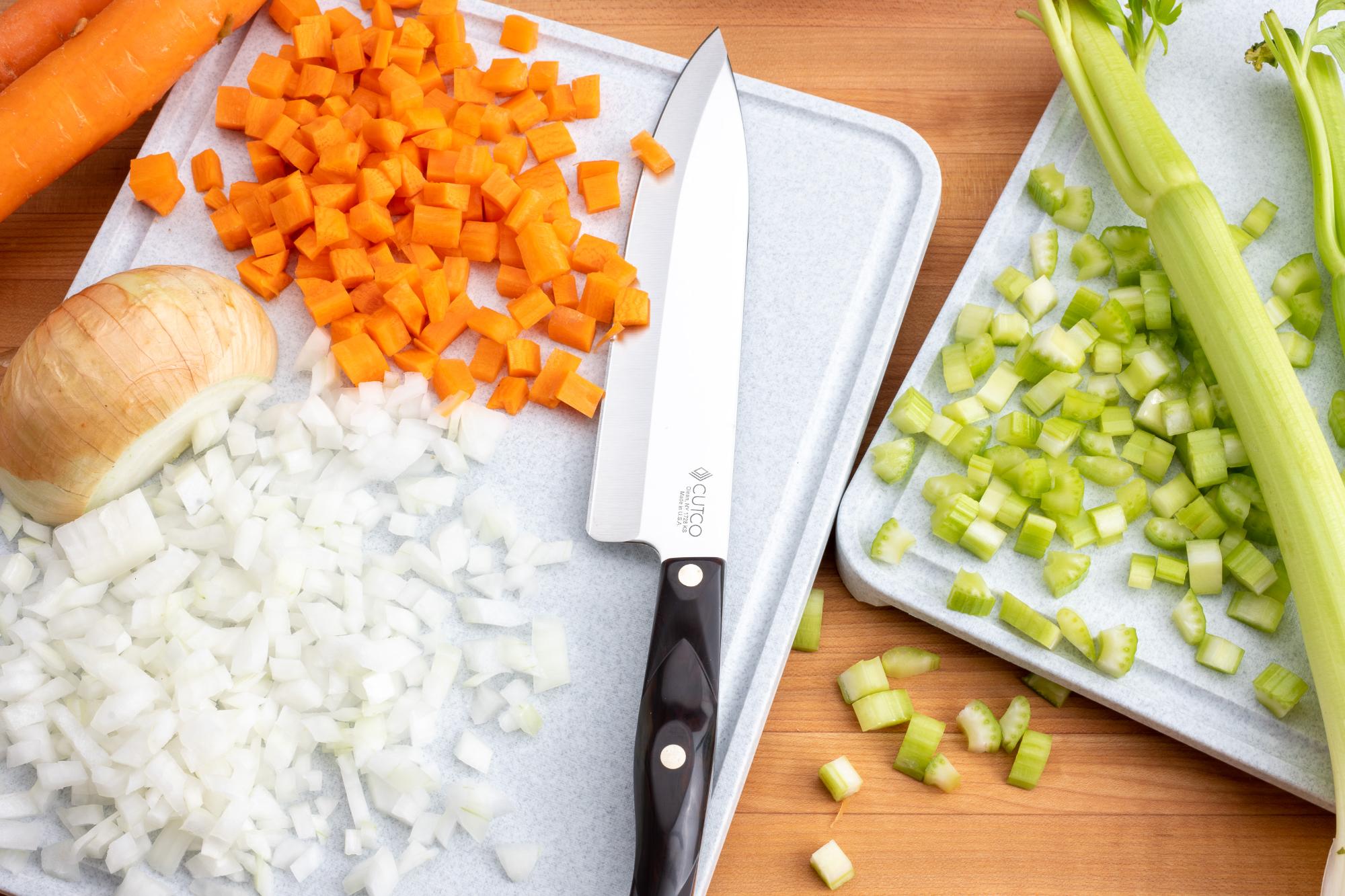 Prepped ingredients for the bolognese sauce.