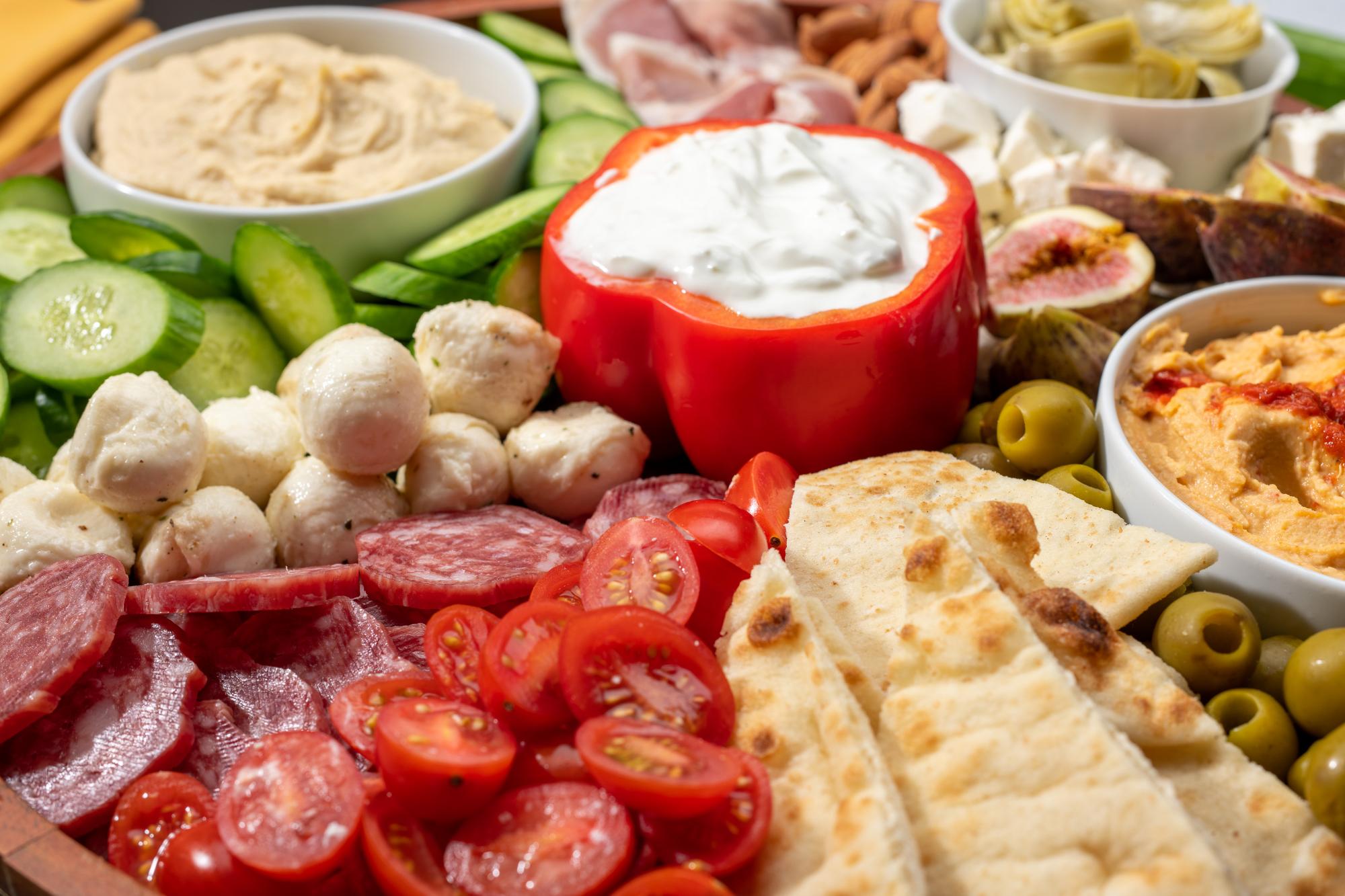 Final photo of the mezze platter.