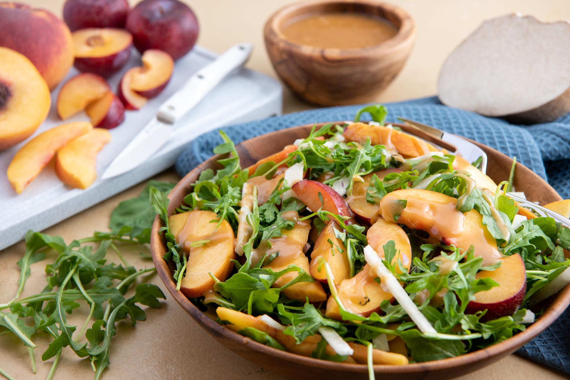 Plum, Peach and Jicama Salad With Plum Vinaigrette