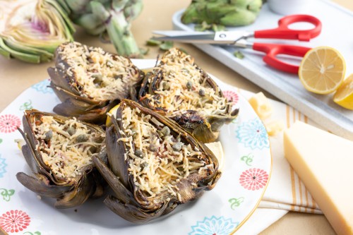 Roasted Artichoke With Parmesan, Garlic and Lemon