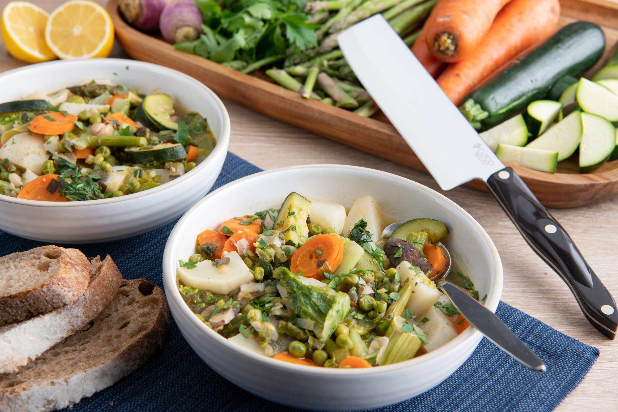 Spring Vegetable Stew With Turnips, Carrots and Asparagus