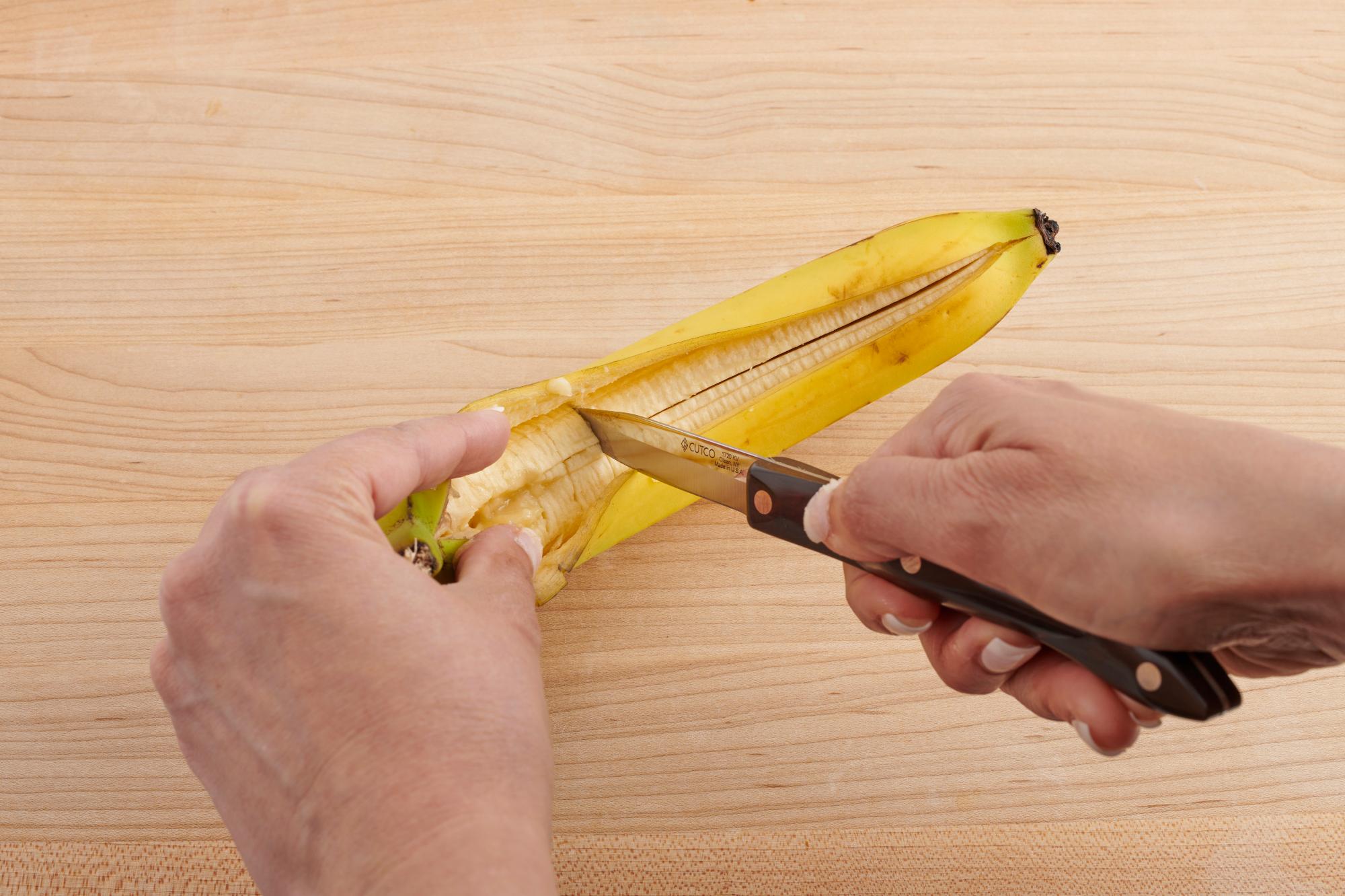 Making cross cuts with a Paring Knife.