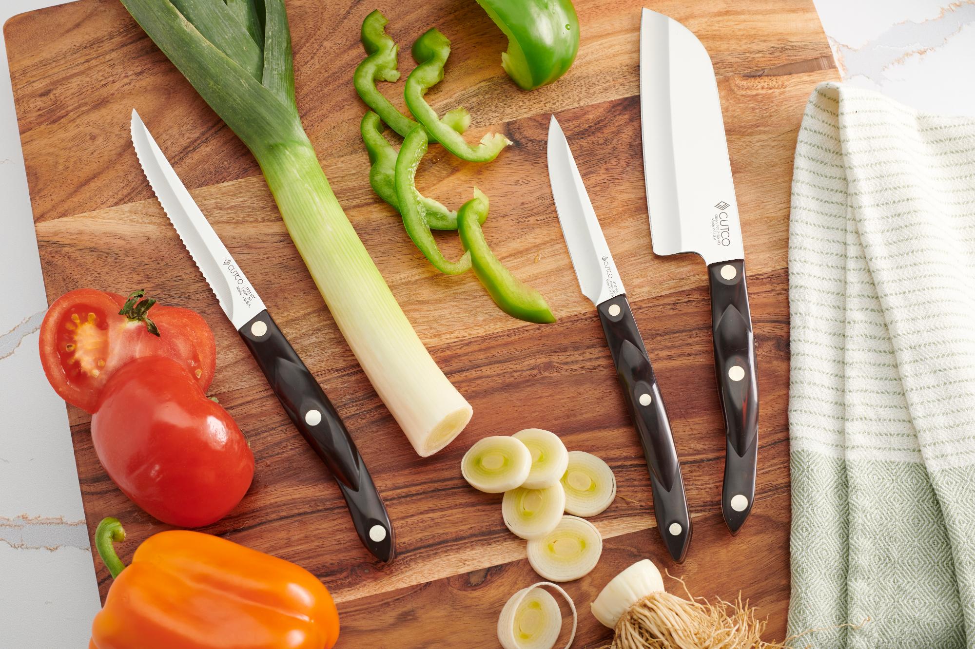 4 Inch Paring Knife, Trimmer and a 5 Inch Petite Santoku.