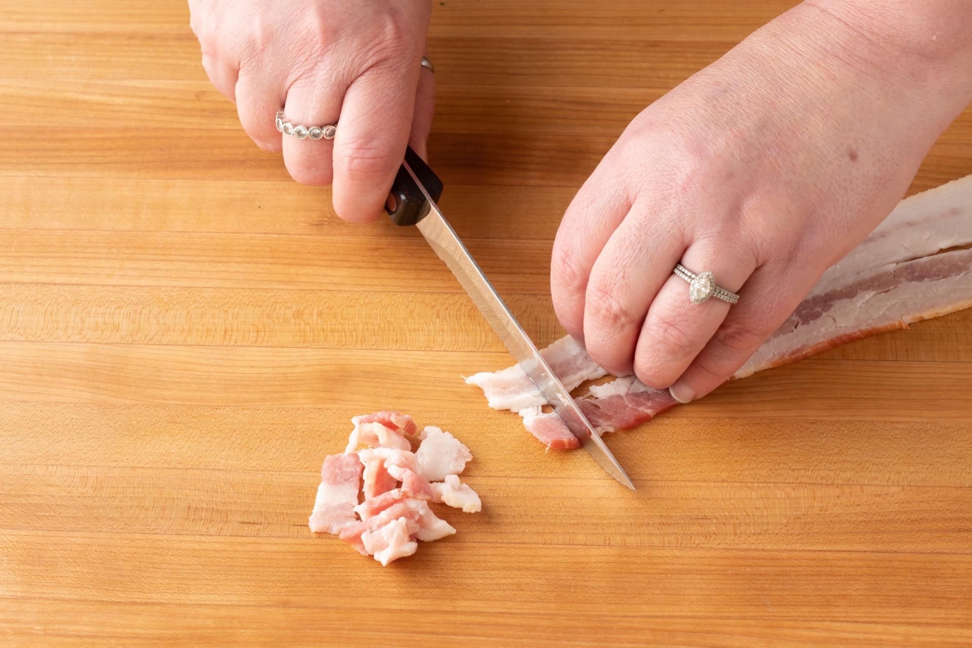 Cutting bacon with a Trimmer.