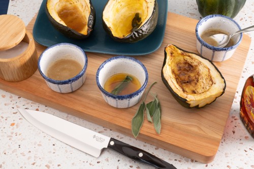 Baked Acorn Squash With Three Butter Sauces