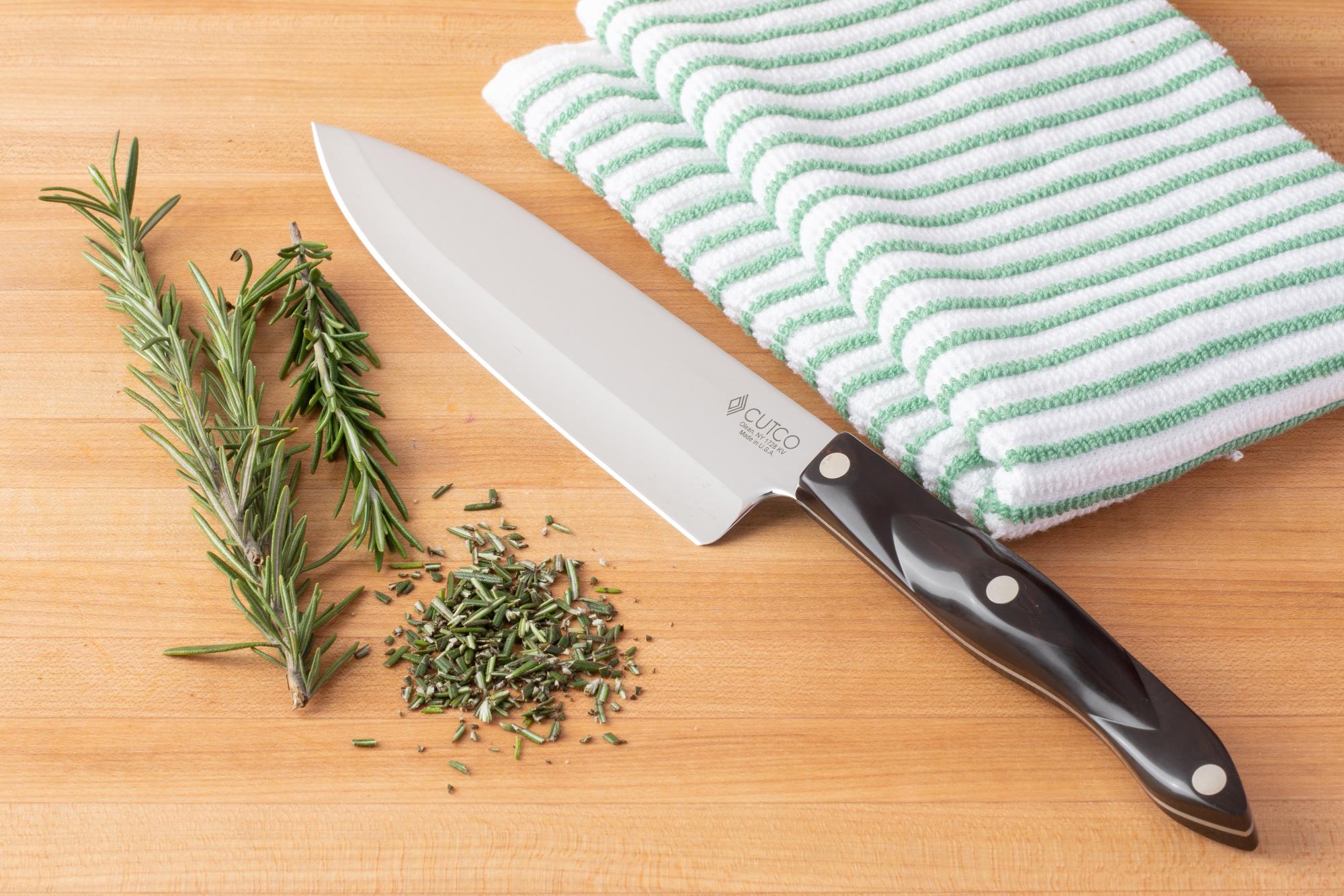 Chopping rosemary with a Petite Chef.