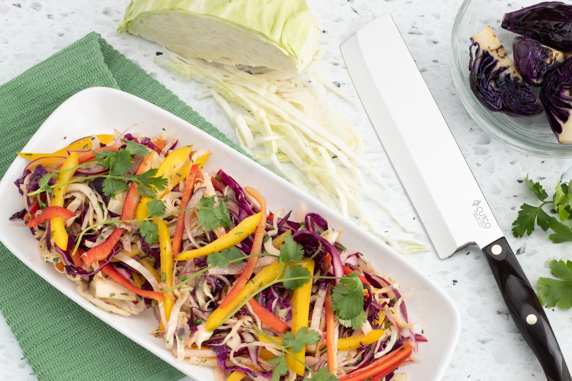 Grilled Cabbage and Pepper Slaw