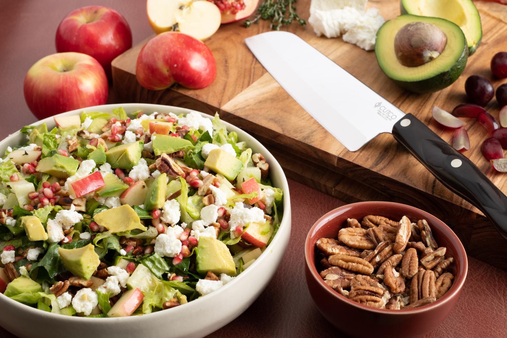 Fall Chopped Salad of Apples, Pecans and Goat Cheese