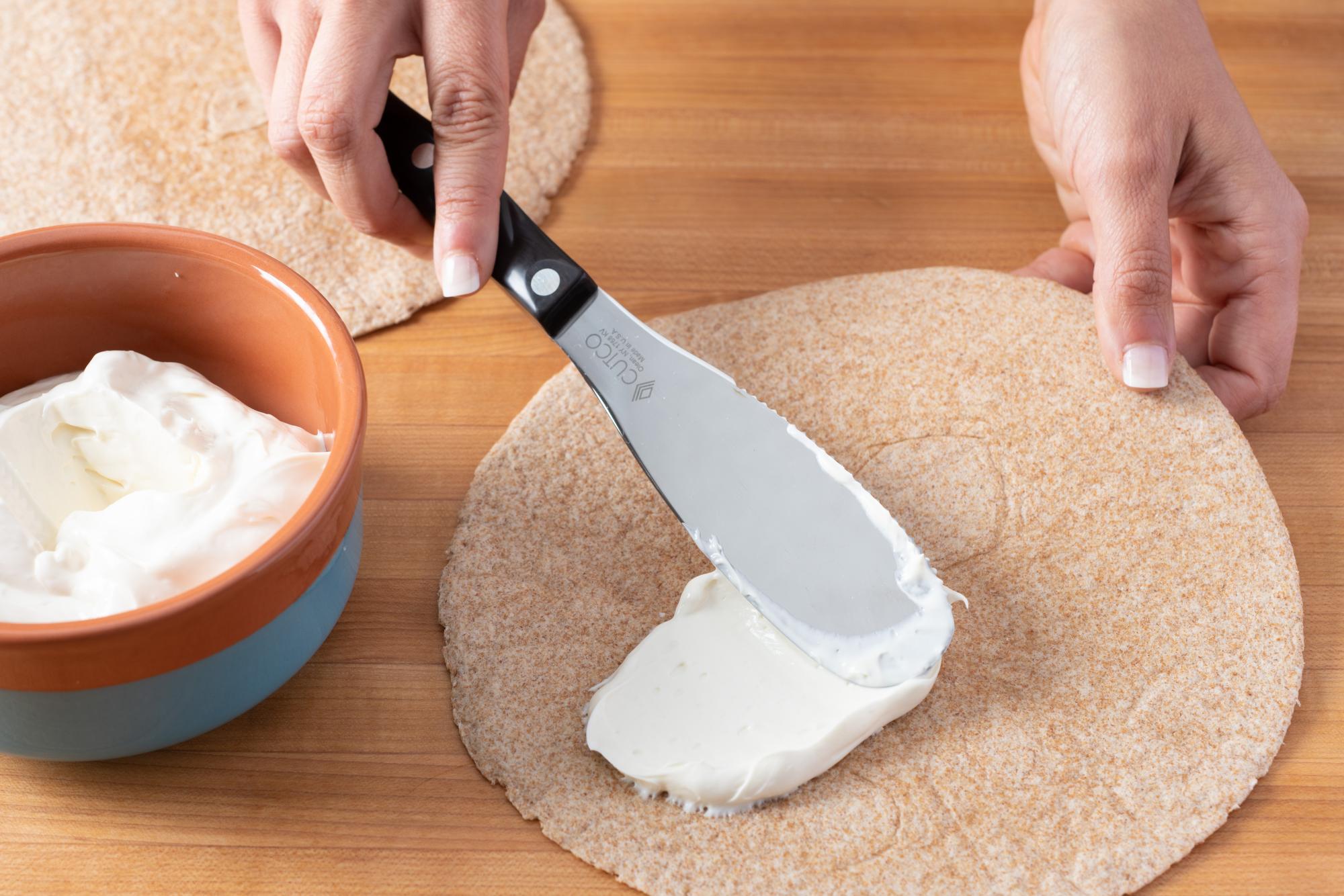 The wide blade of the Spatula Spreader is perfect for spreading the mixture.