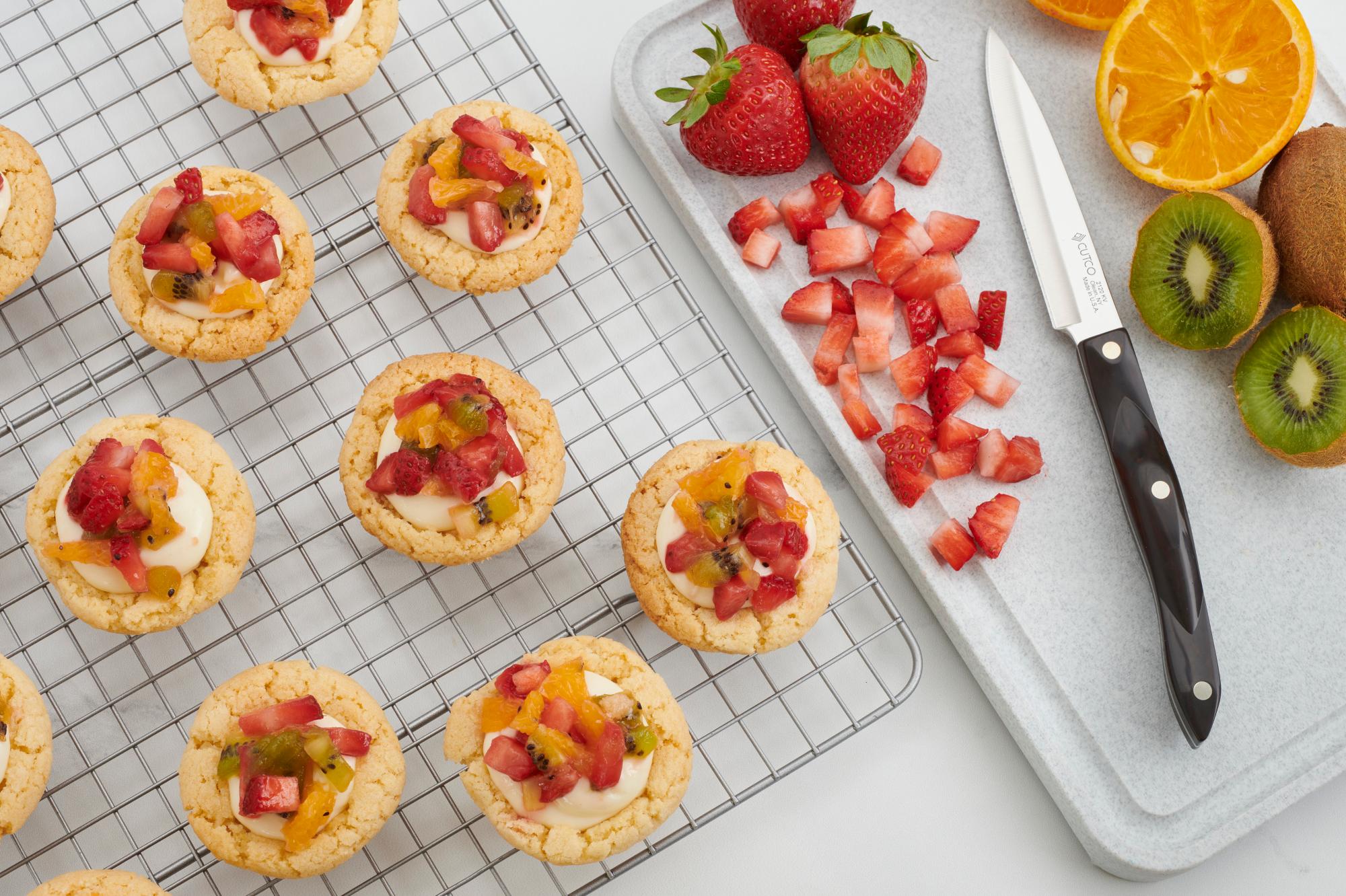 Sugar Cookie Tarts with Strawberries, Kiwi and Clementine