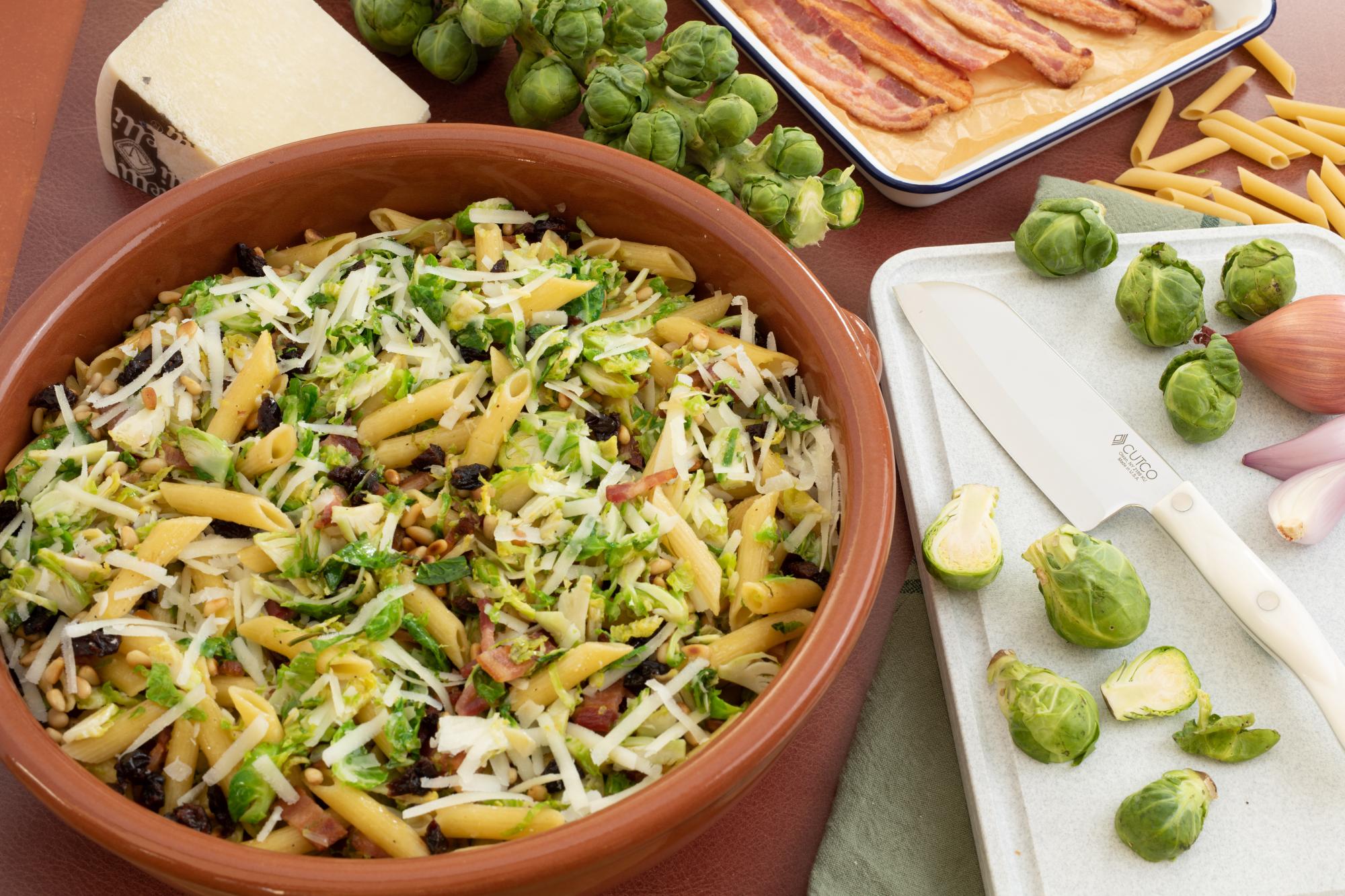 Brussels Sprout, Bacon, Pecorino Cheese and Penne Pasta