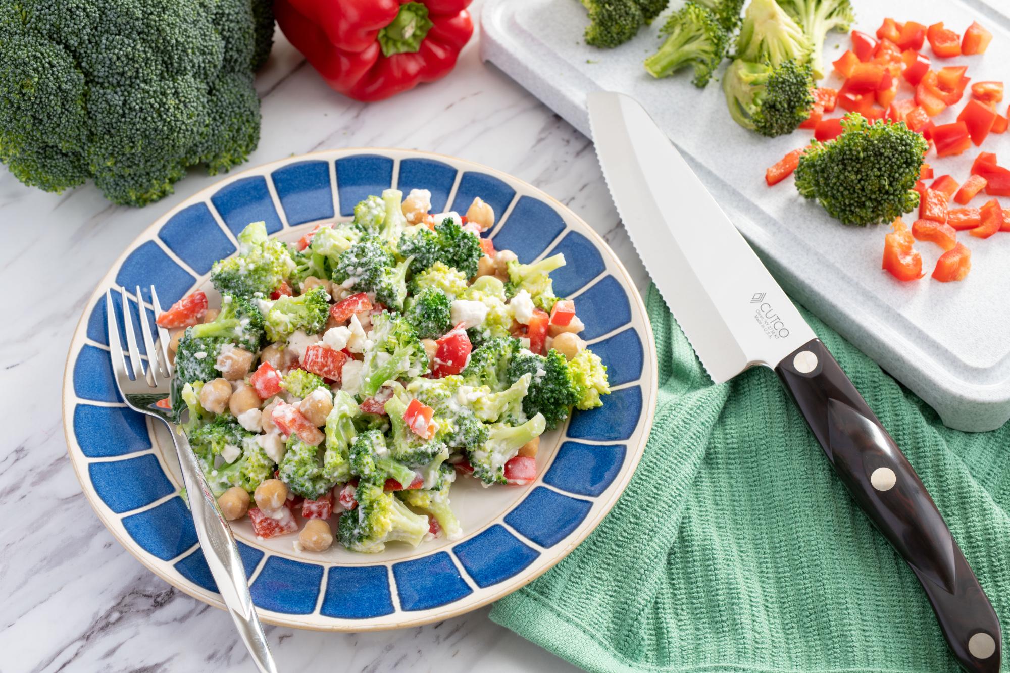 Broccoli Feta Salad With Chickpeas