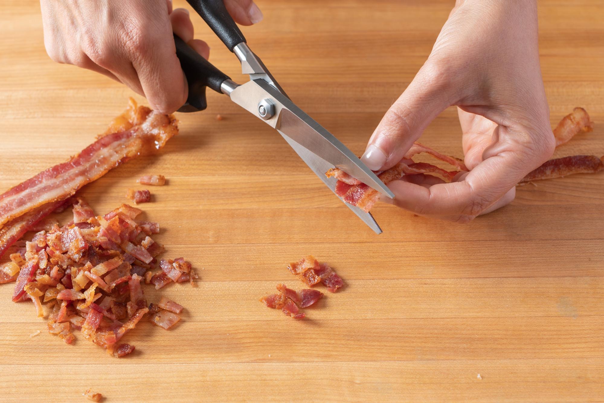Super Shears cutting bacon