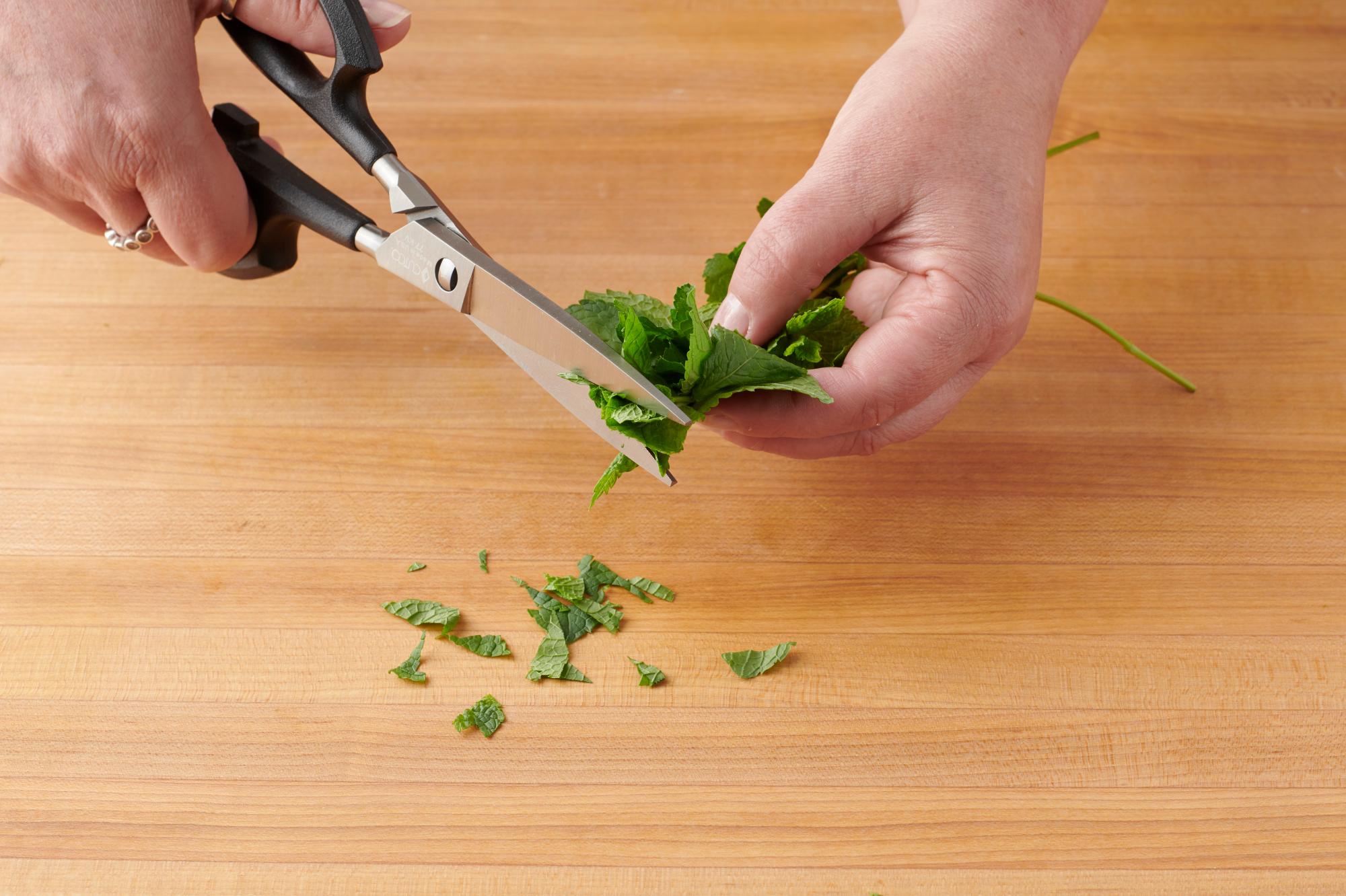 Snipping mint with Super Shears.