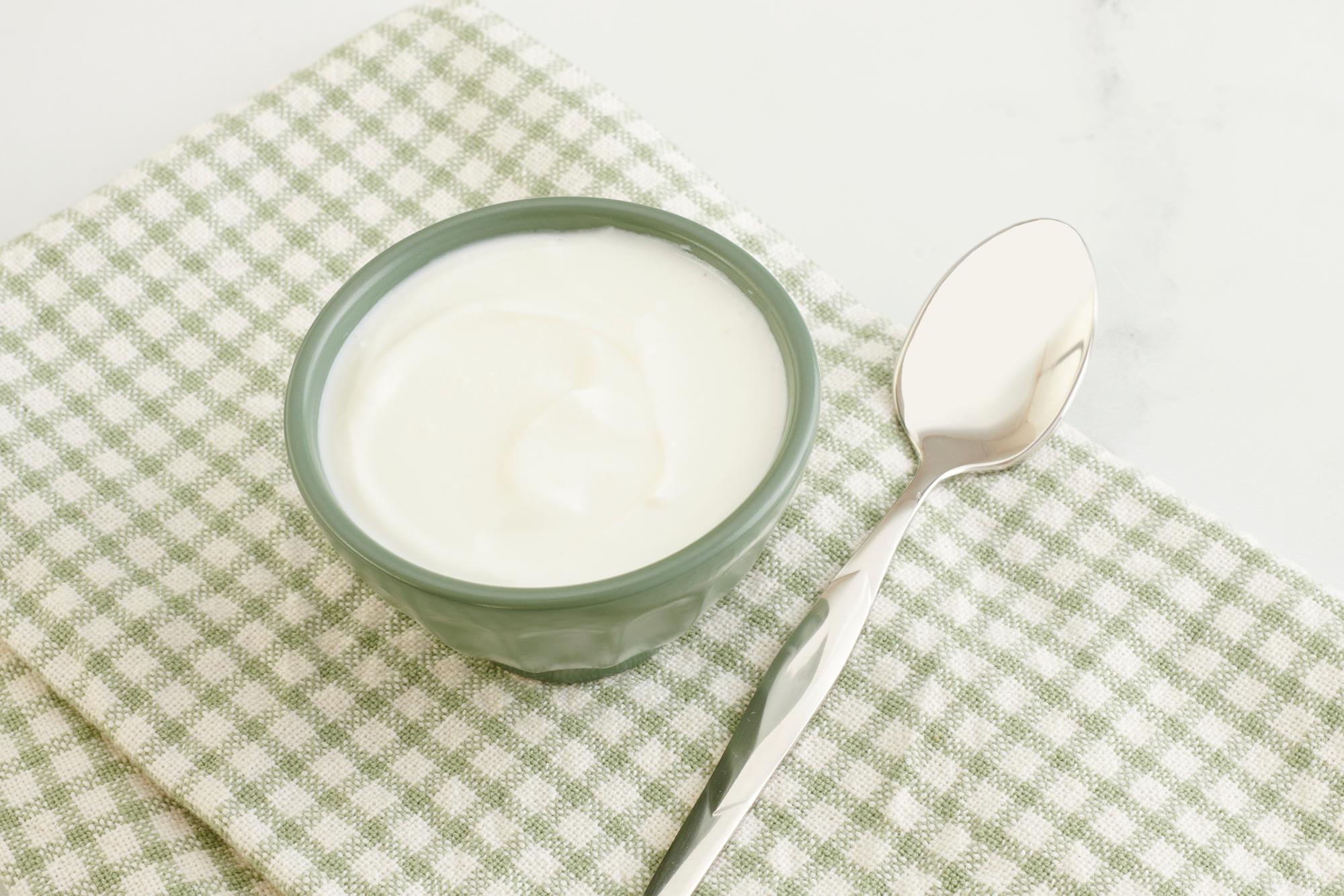 Greek yogurt in a bowl.