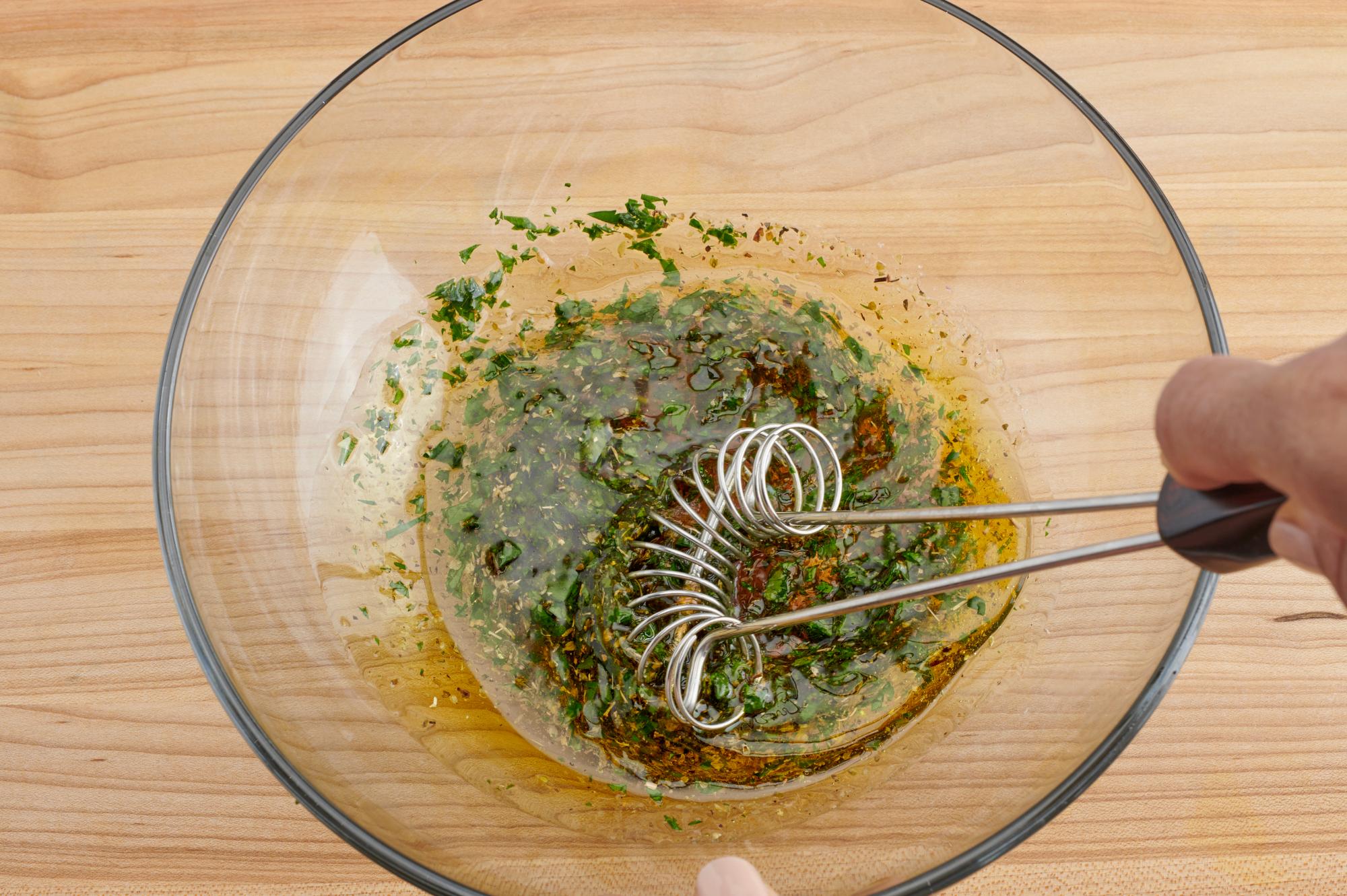 Whisk the dressing with a Mix-Stir.