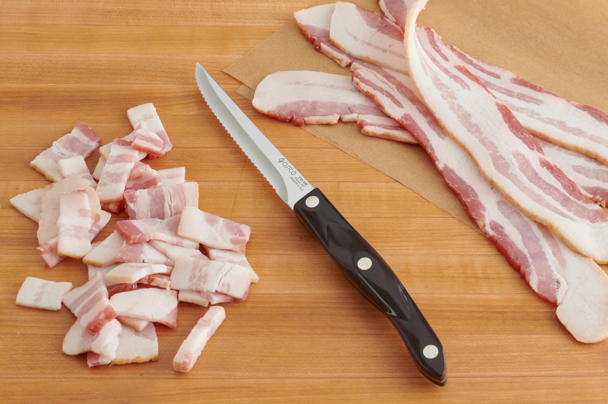 Use a Trimmer to cut the bacon.