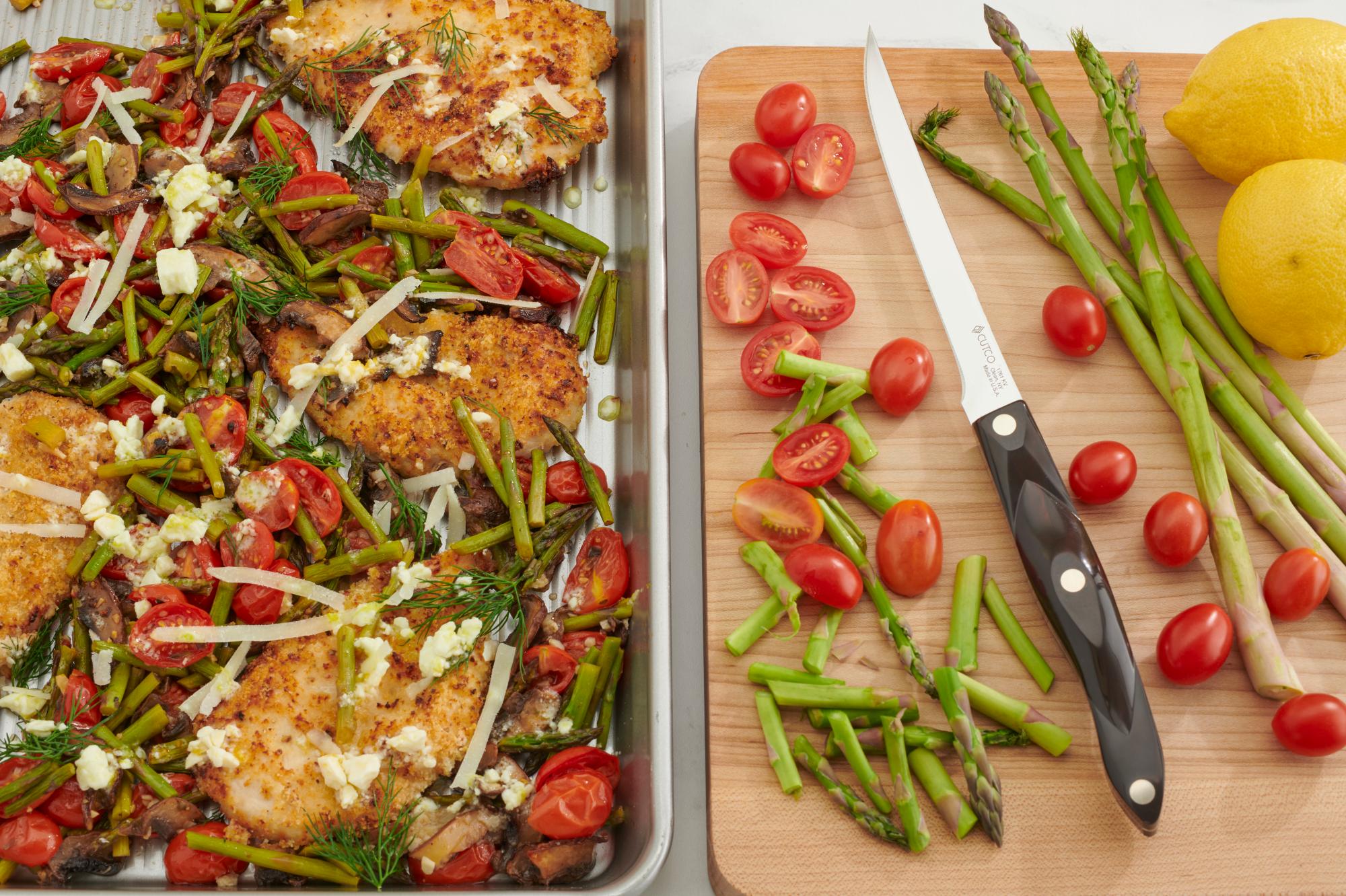 Sheet Pan Chicken With Roasted Spring Vegetables and Lemon Vinaigrette