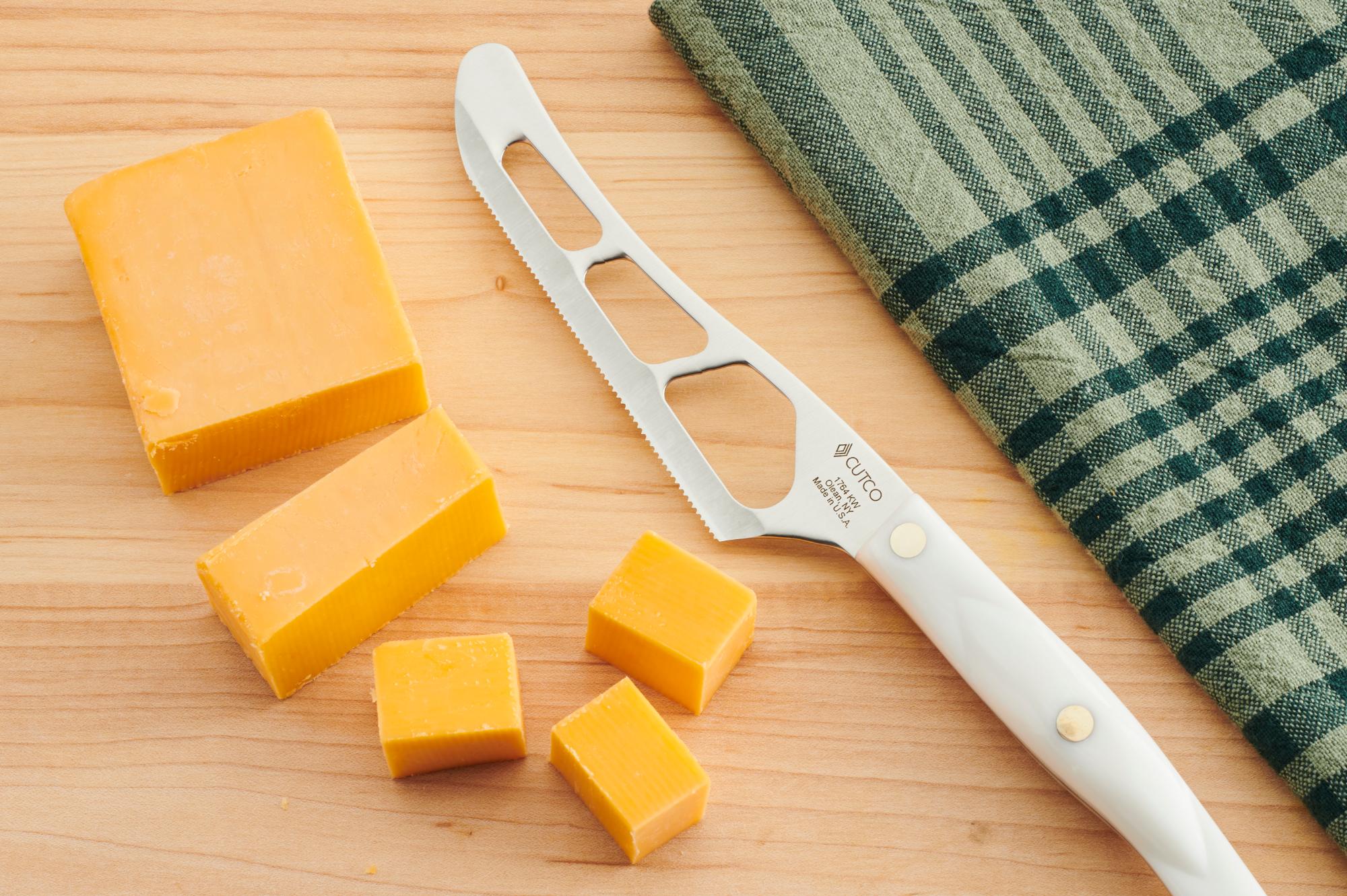 Cube cheese with a Traditional Cheese Knife.