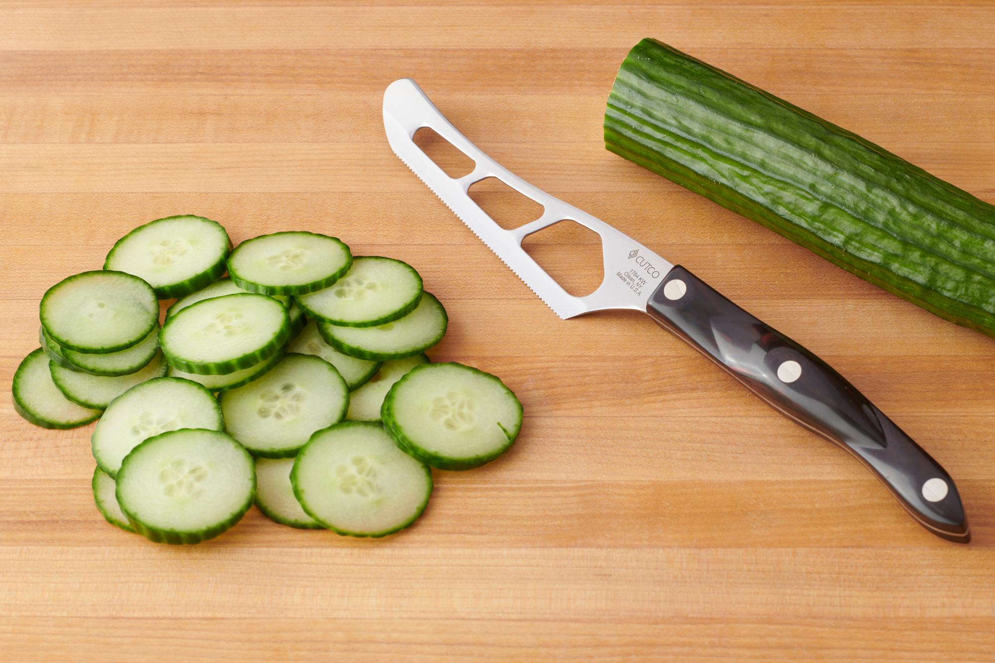 Sliced Cucumber with a Traditional Cheese Knife.