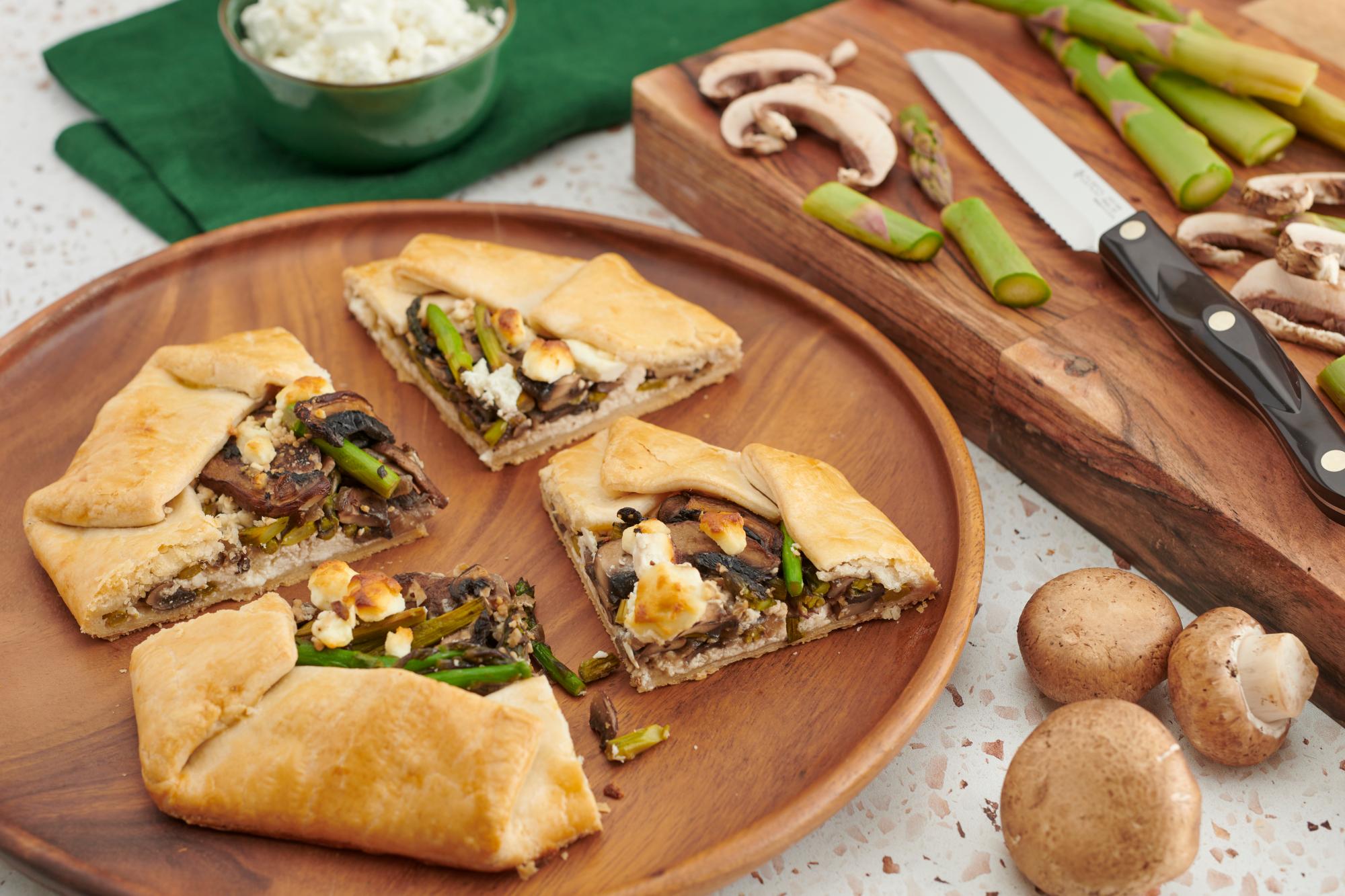 Springtime Mushroom Asparagus Galette