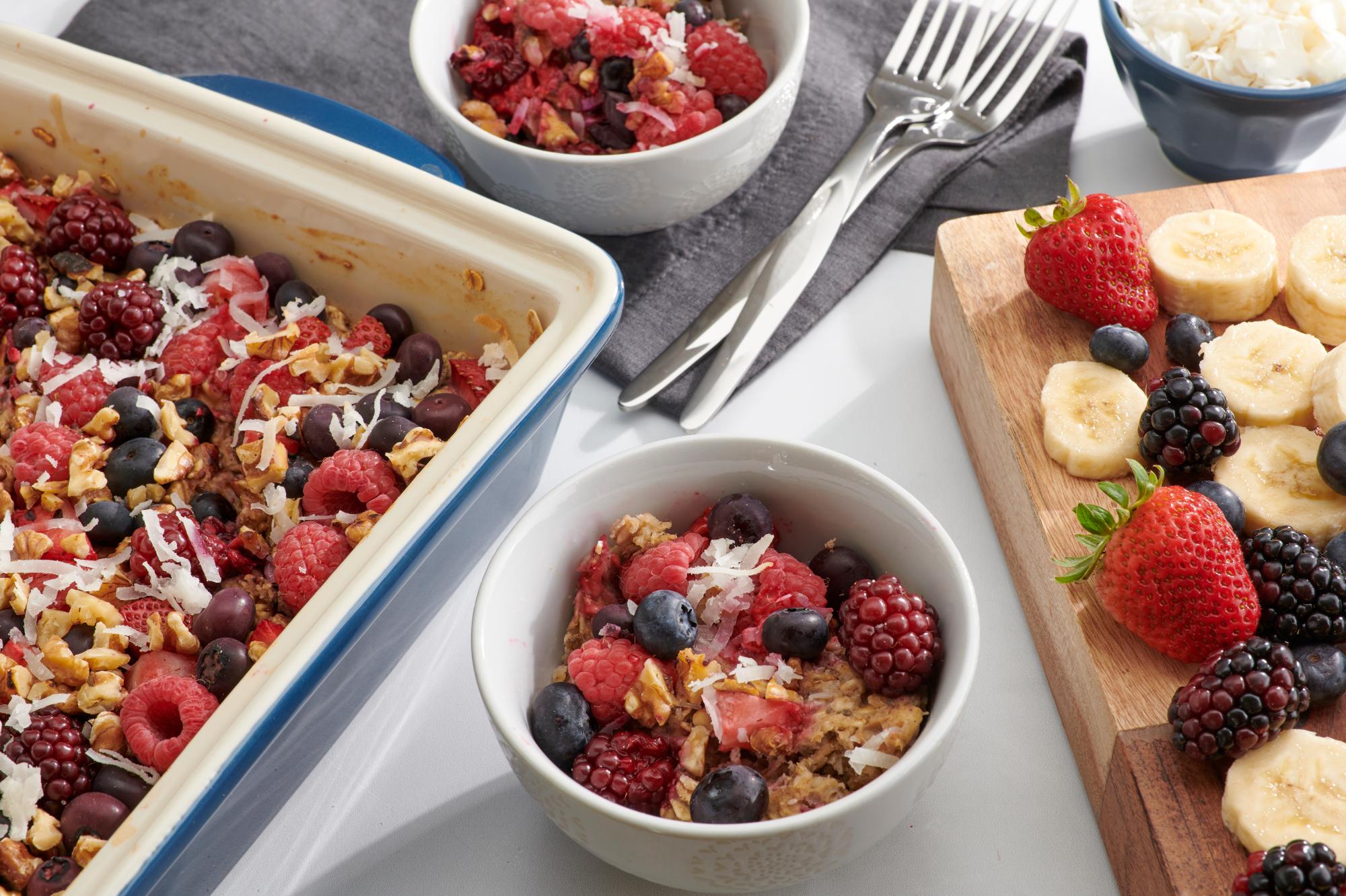 One Dish Baked Fruity Oatmeal