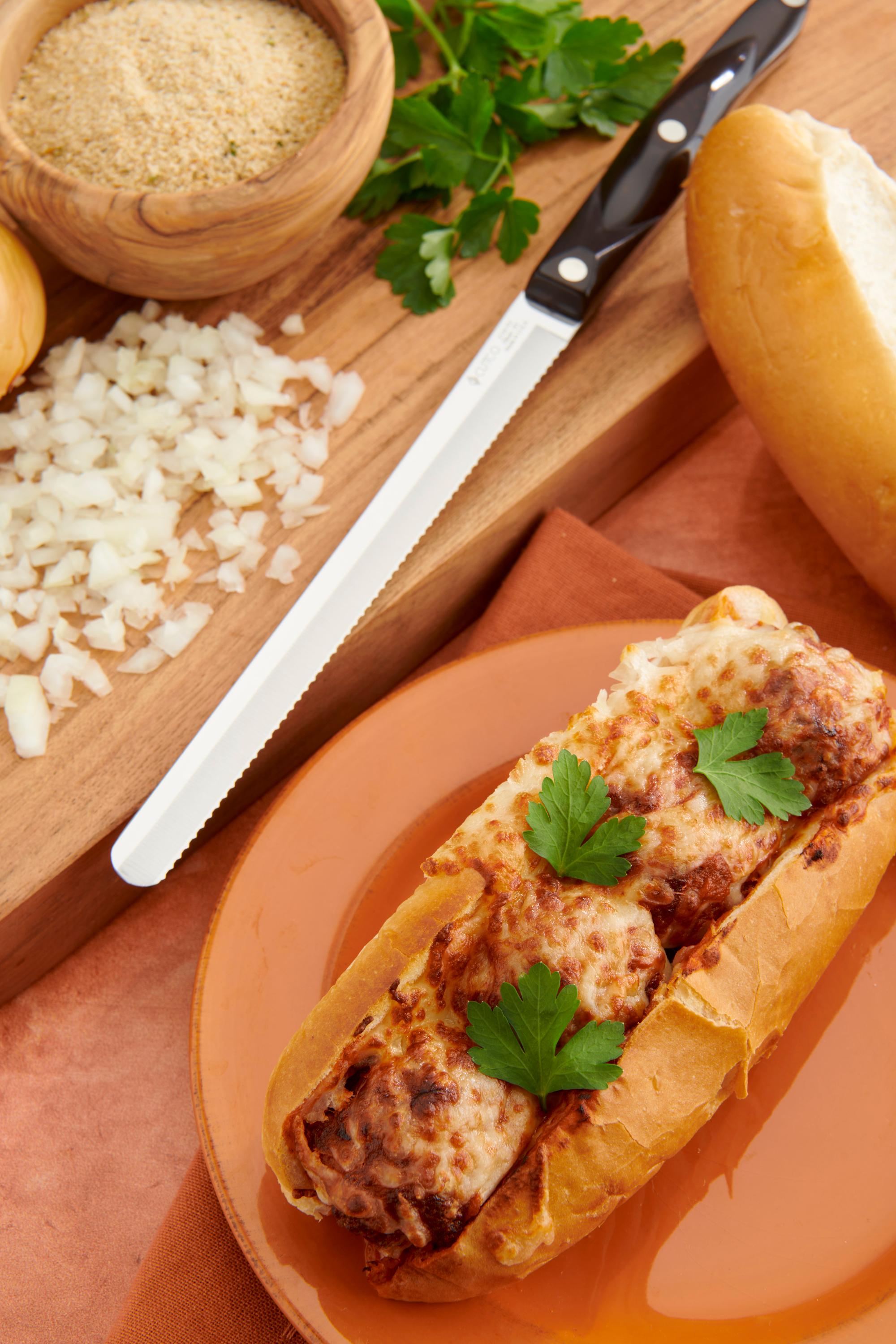 Air Fryer Meatball Subs With Marinara