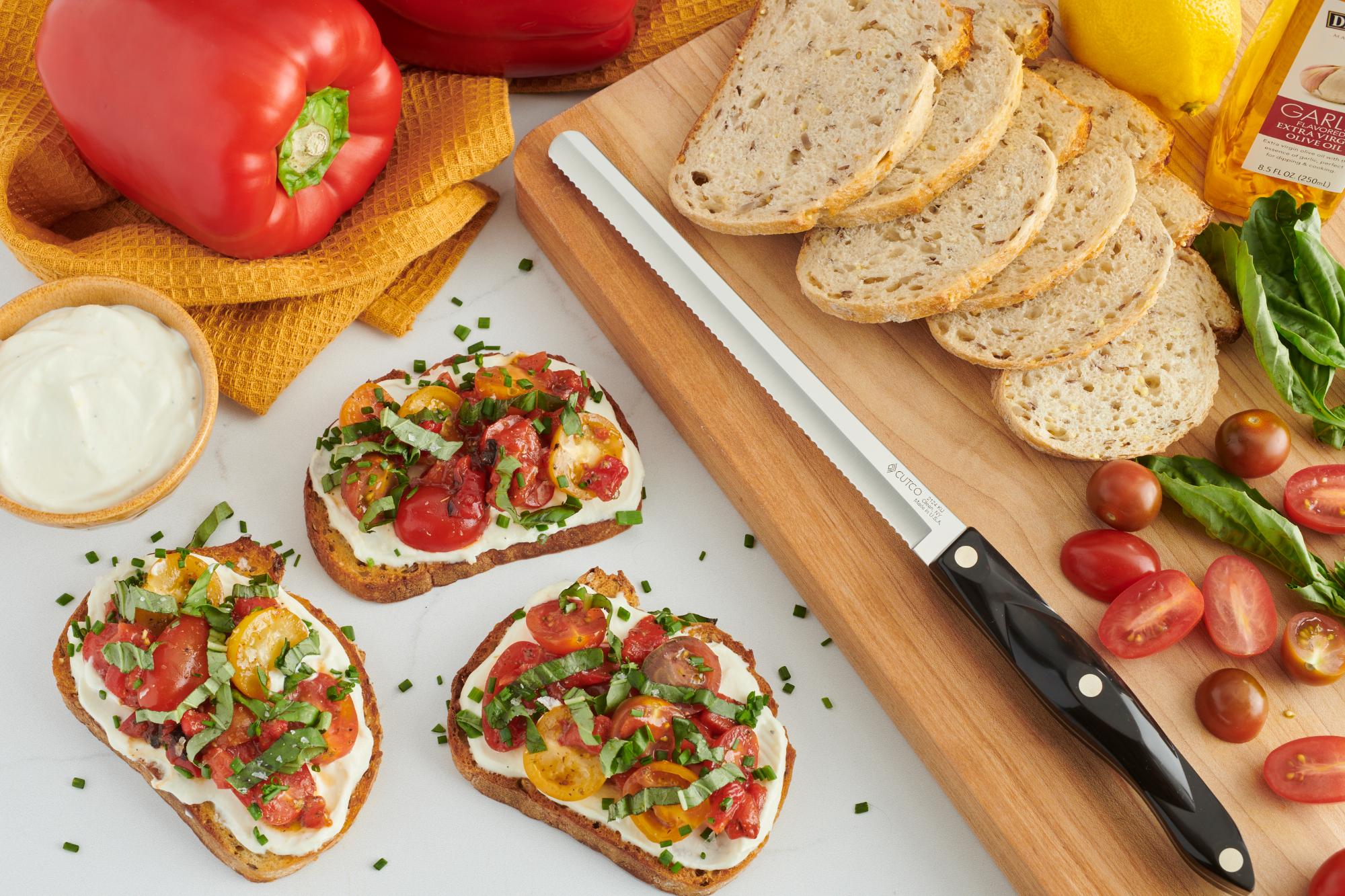Whipped Ricotta Toast With Tomatoes and Peppers