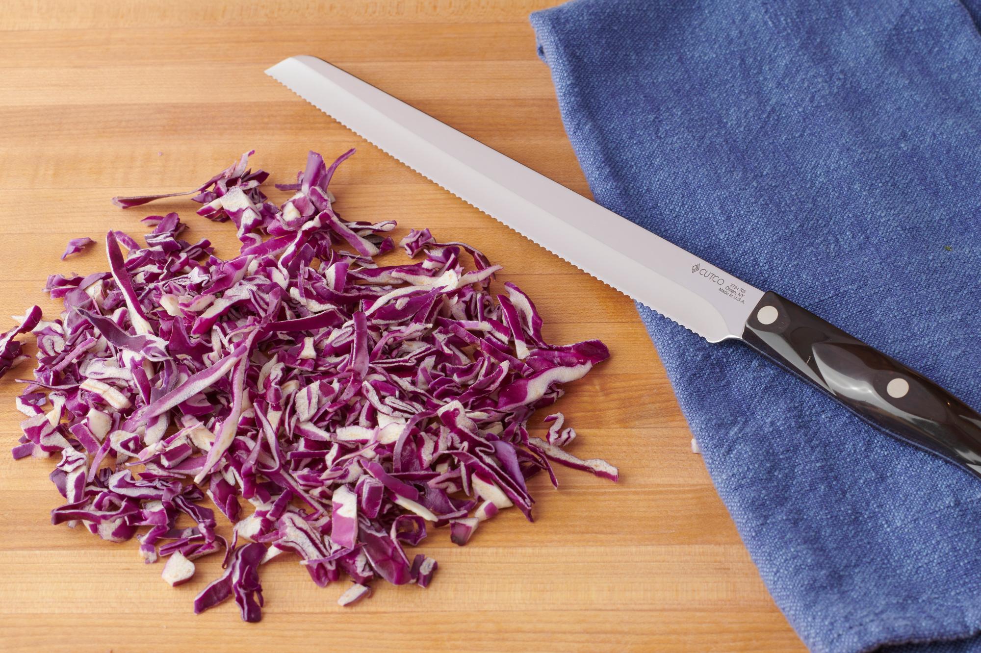 Shred the cabbage with a Santoku-Style Slicer.
