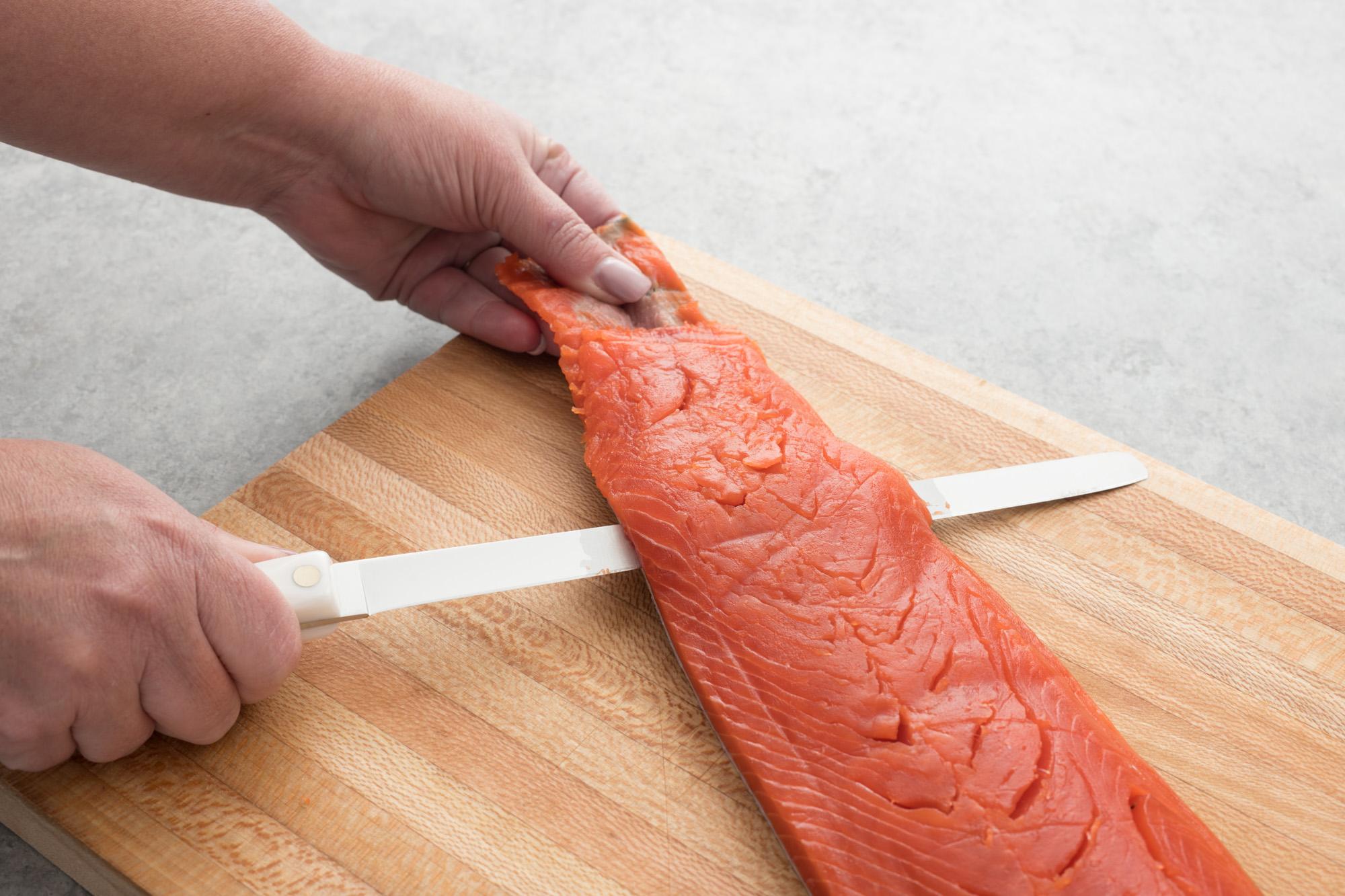 Preparing the Salmon.