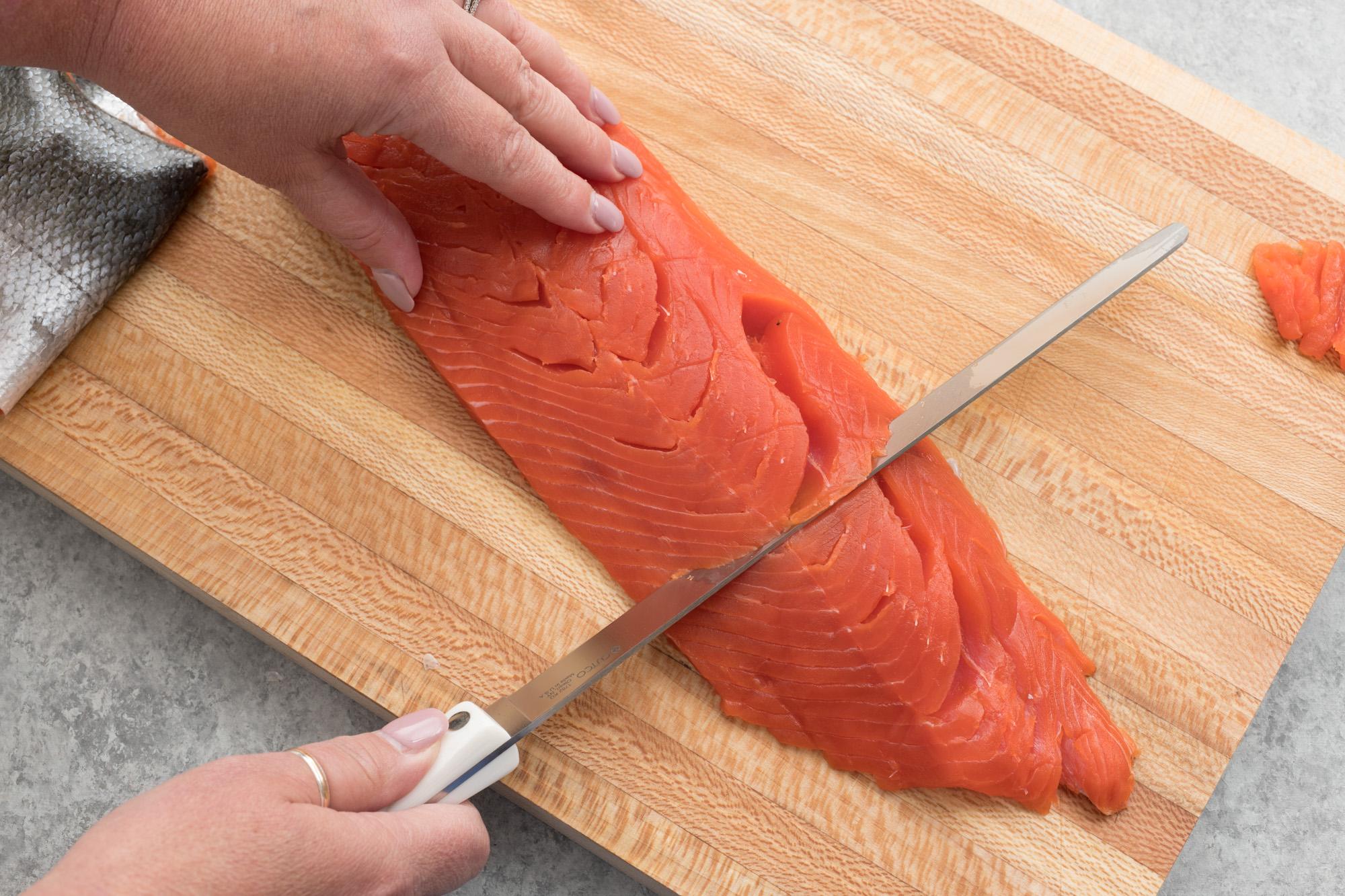 Preparing the Salmon.