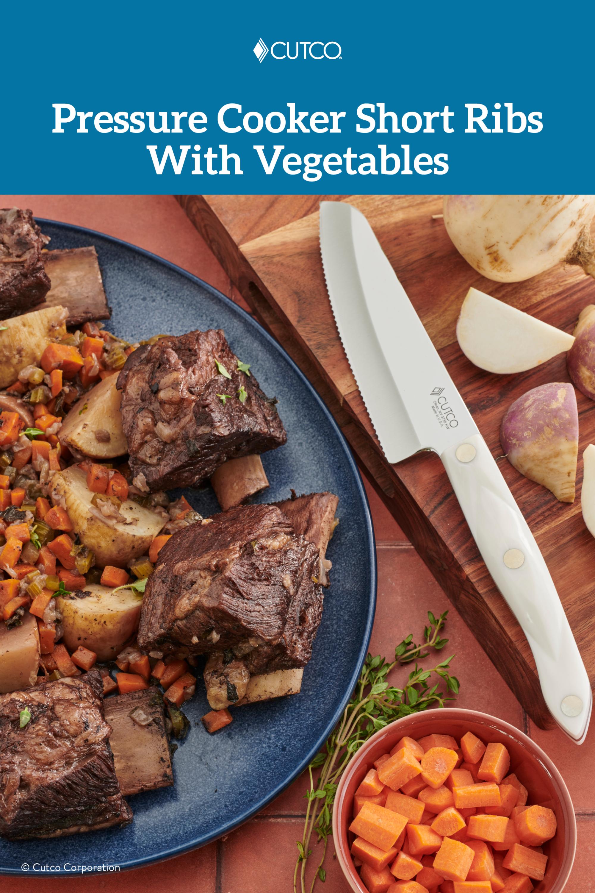 Pressure Cooker Short Ribs With Vegetables