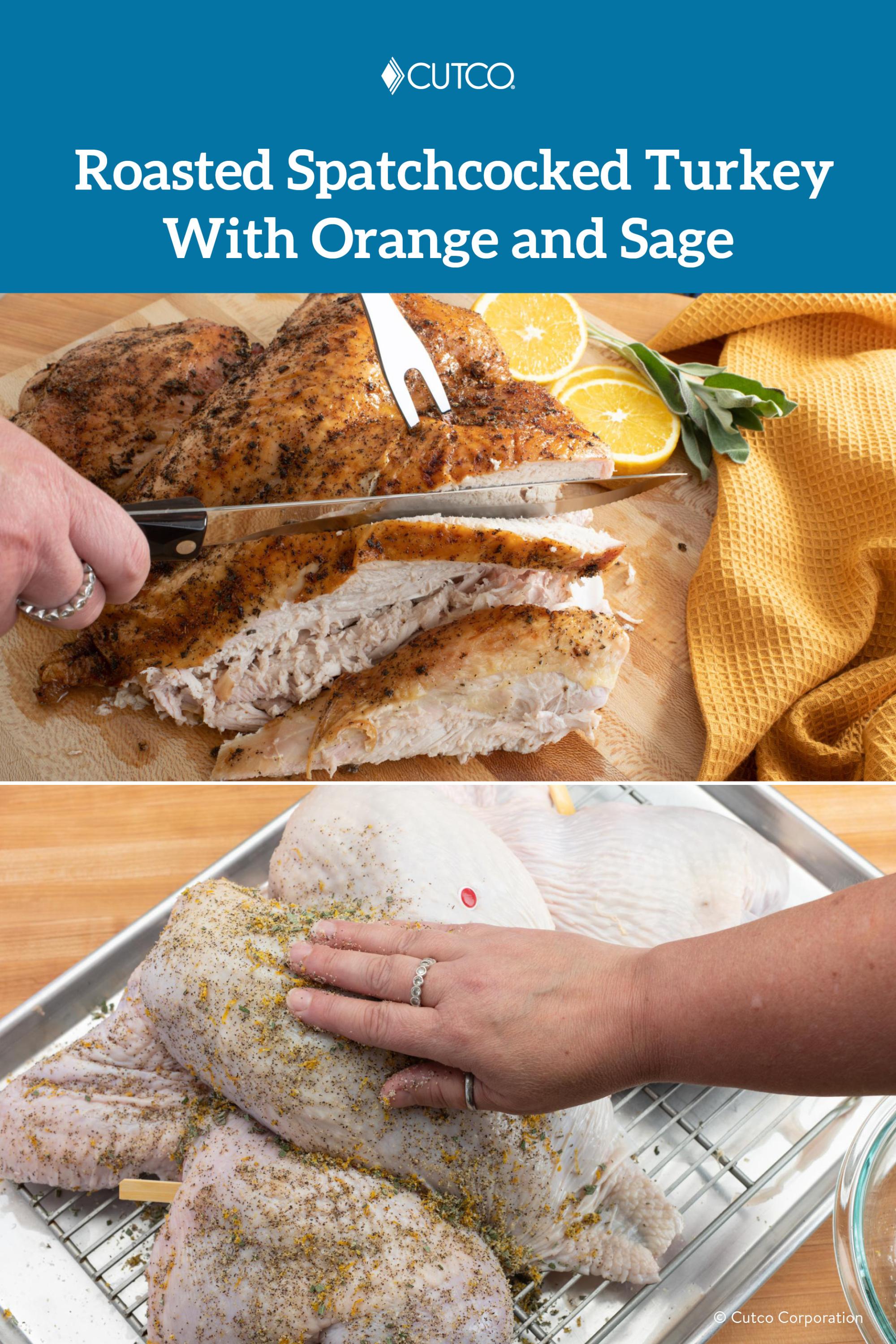 Roasted Spatchcocked Turkey With Orange And Sage