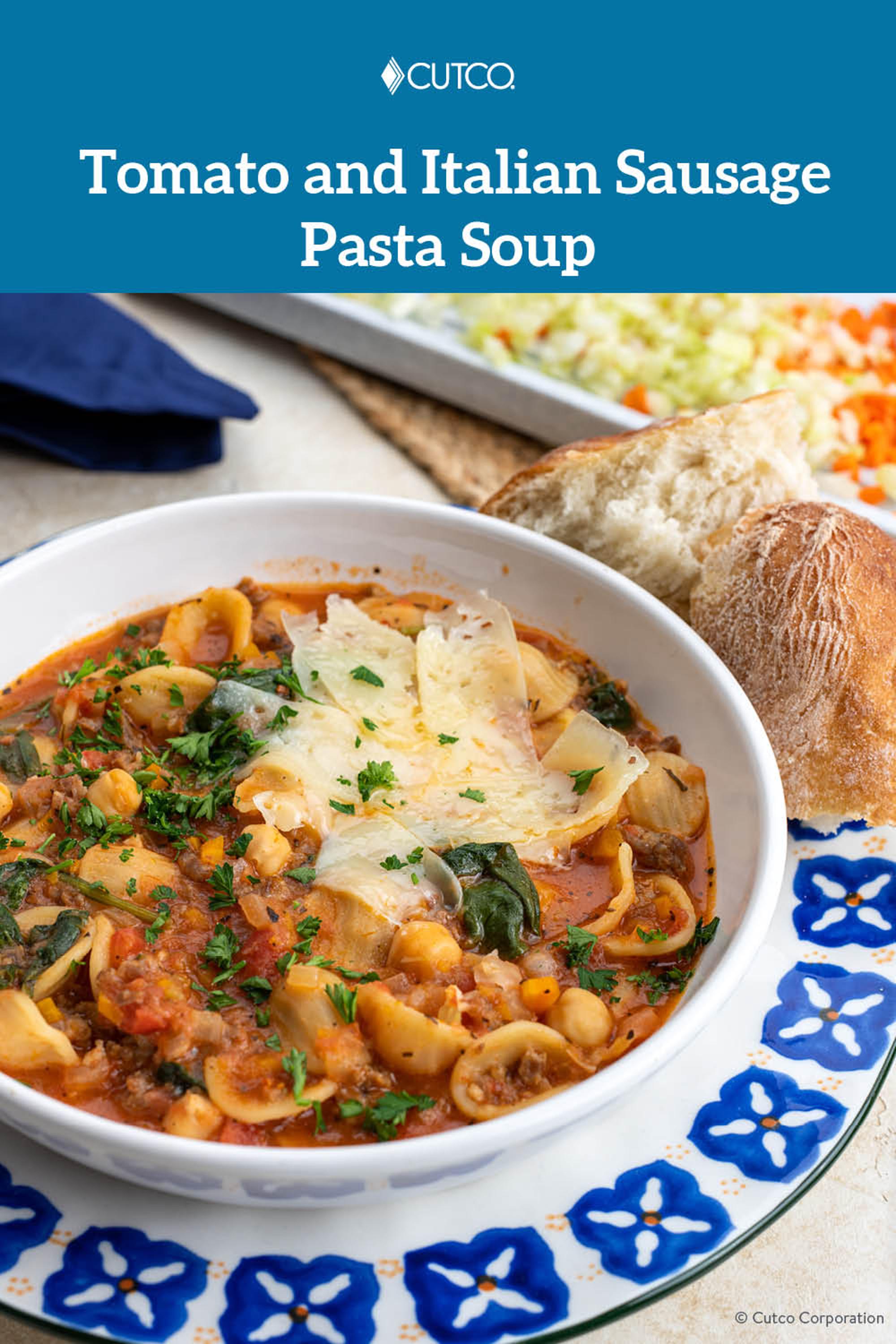 Tomato and Italian Sausage Pasta Soup