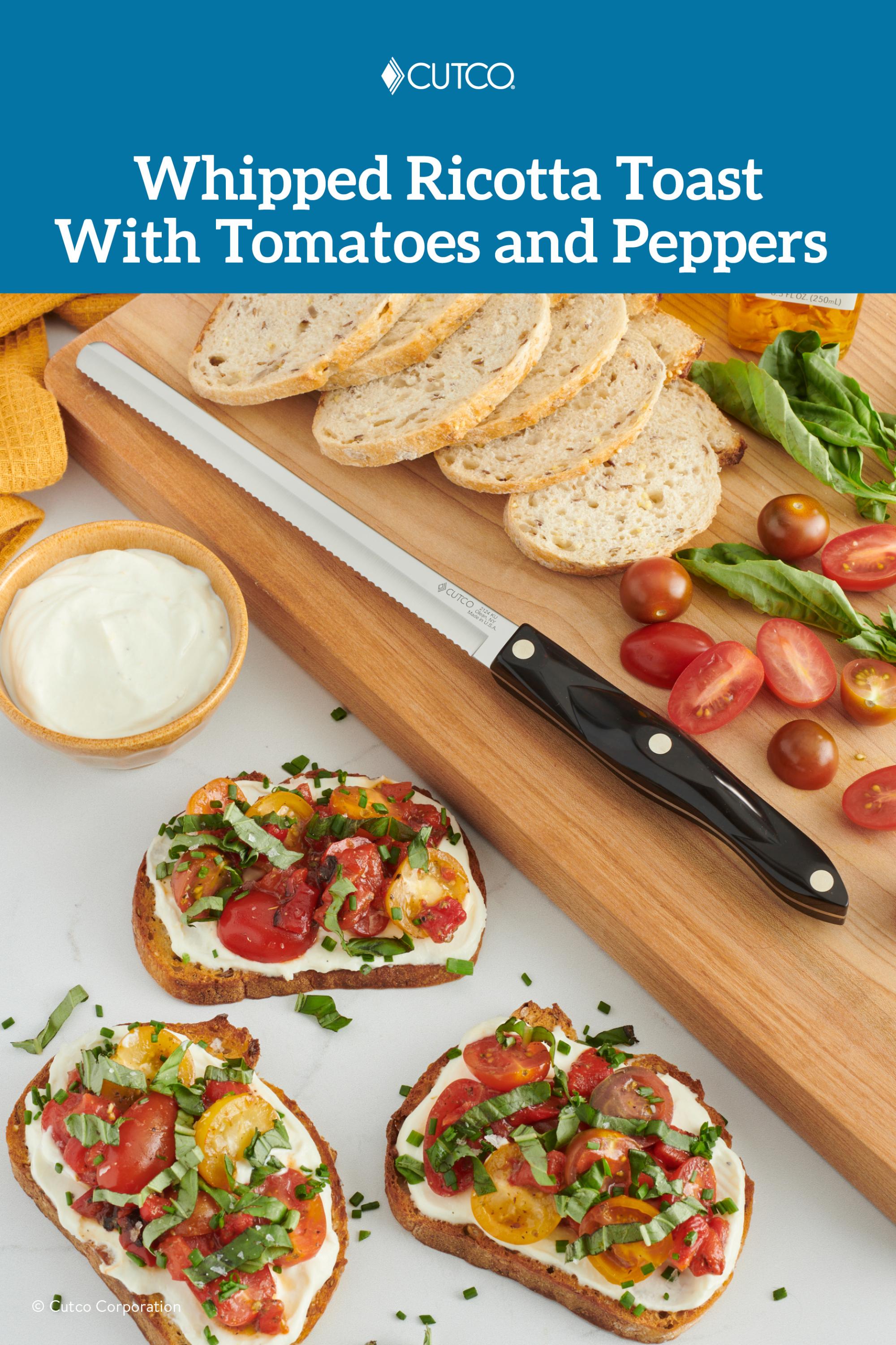 Whipped Ricotta Toast With Tomatoes and Peppers