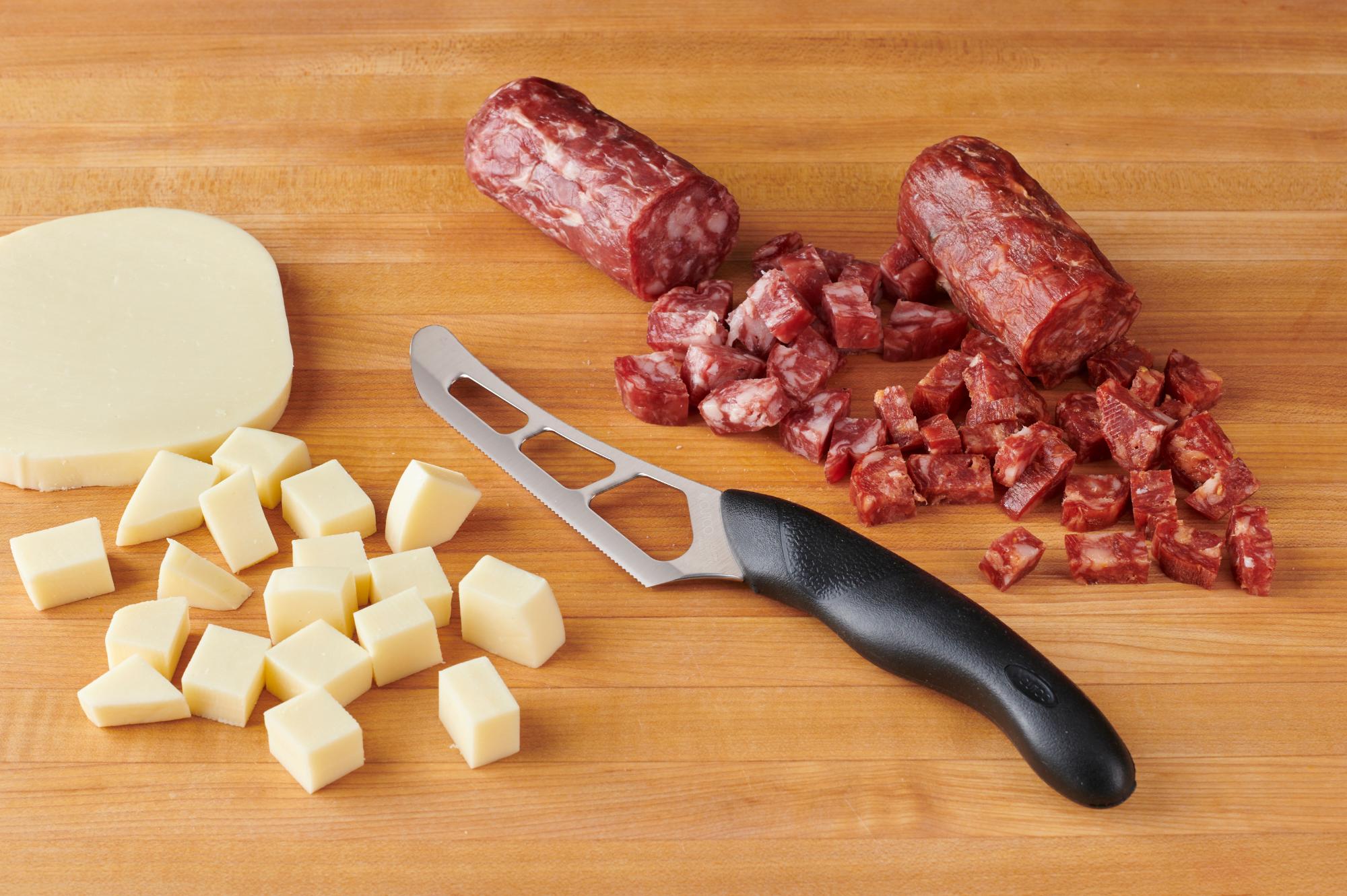 Cut ingredients with a Cheese Knife.