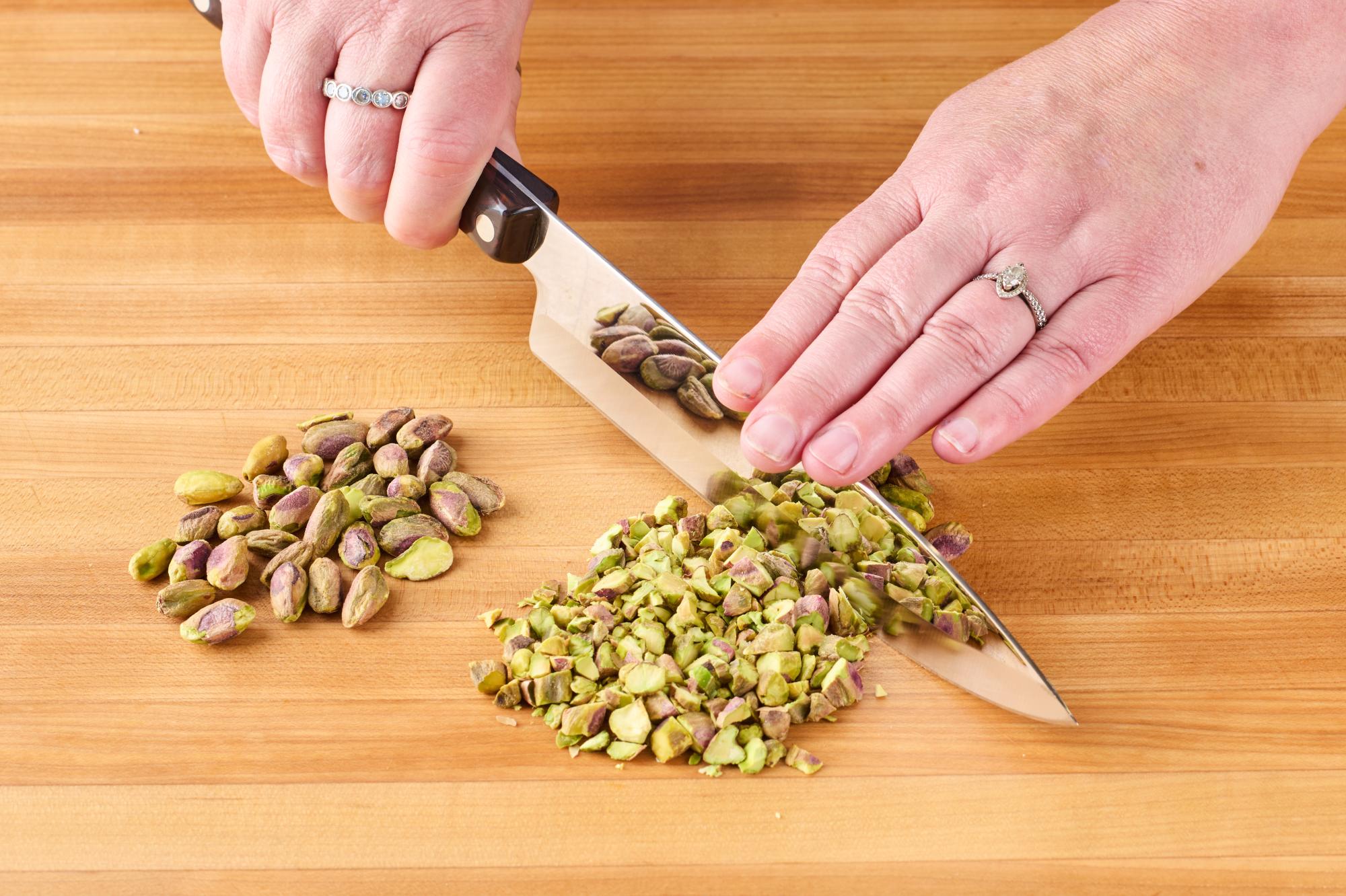 Chop the pistachios using a 7-5/8″ Petite Chef