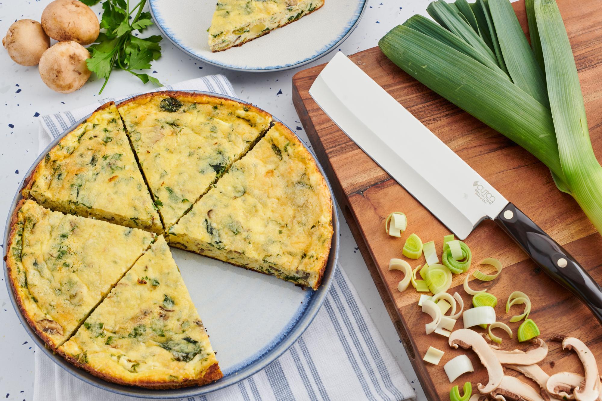 Frittata With Spinach, Leeks and Cheese