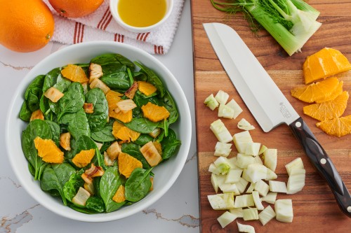 Roasted Fennel, Orange and Spinach Salad