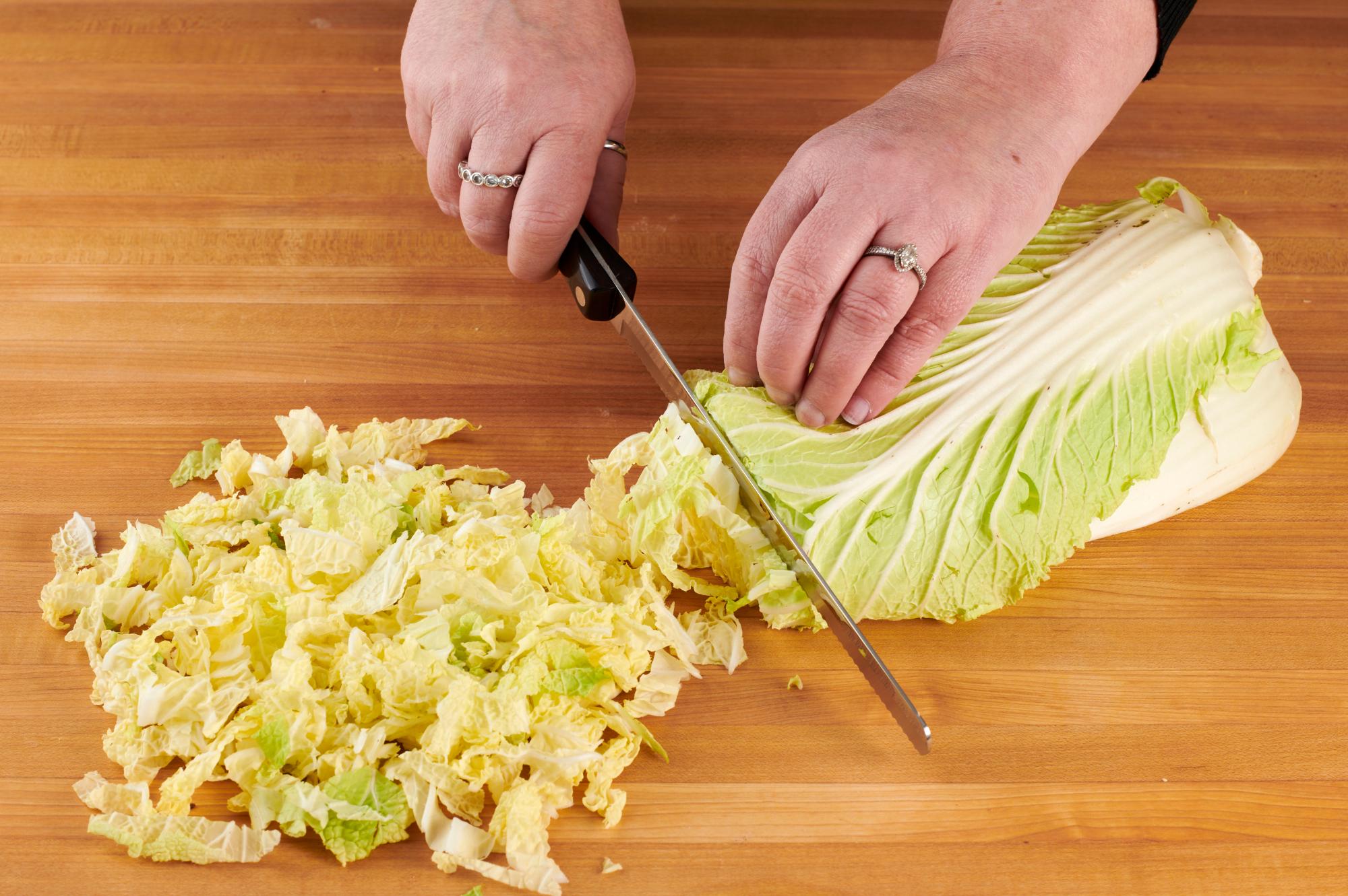 Shredding lettuce with a Petite Slicer.