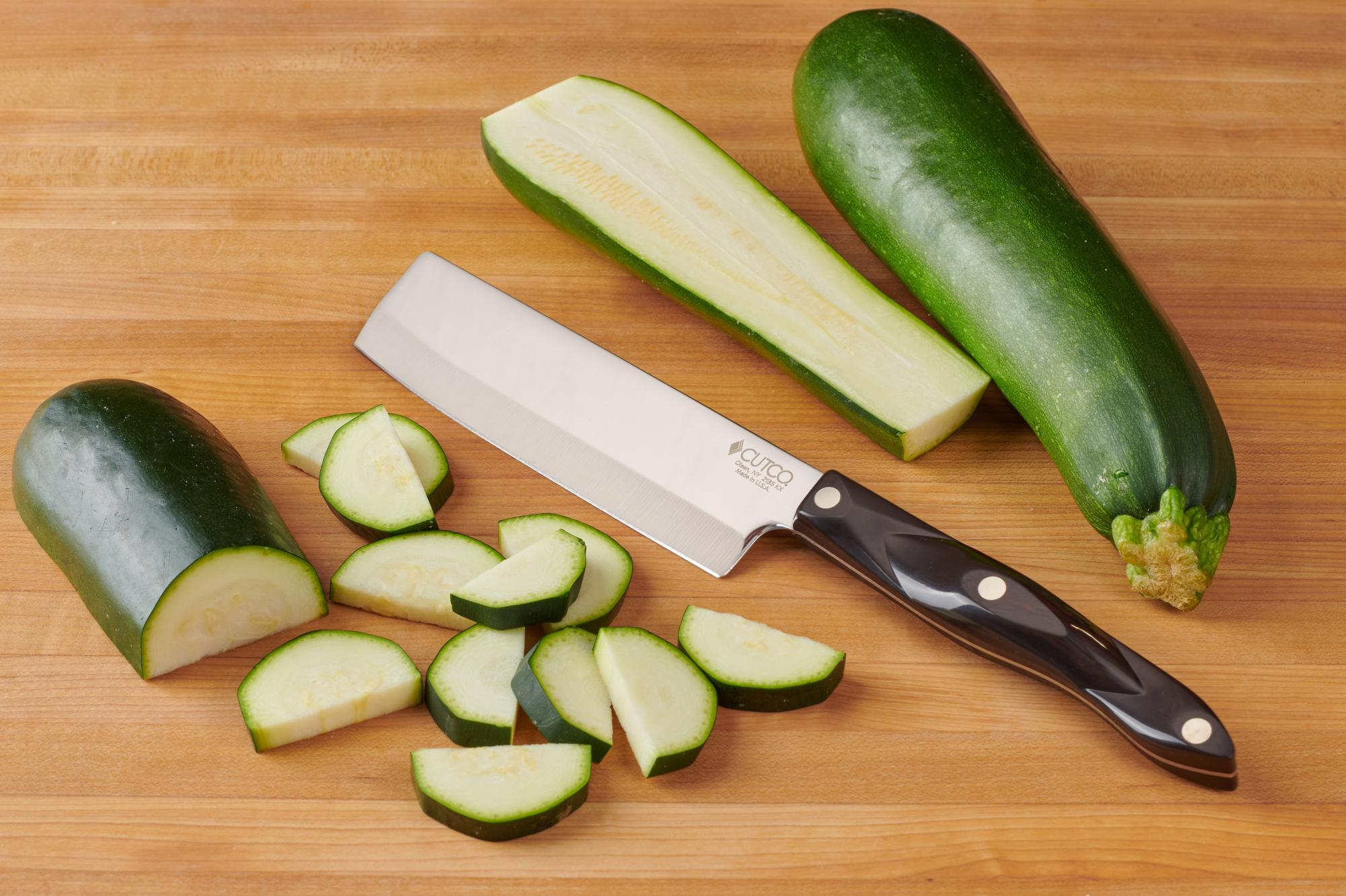 Cut zucchini with a 6 Inch Vegetable Knife.