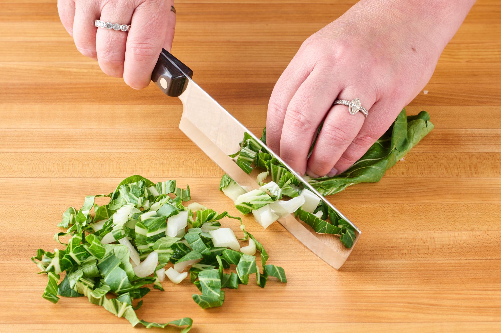 Shredding bok choy with 6" Vegetable Knife