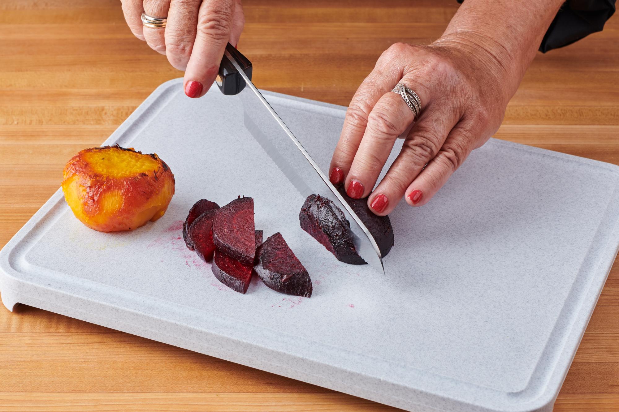 Cutting beets with 4″ Vegetable Knife