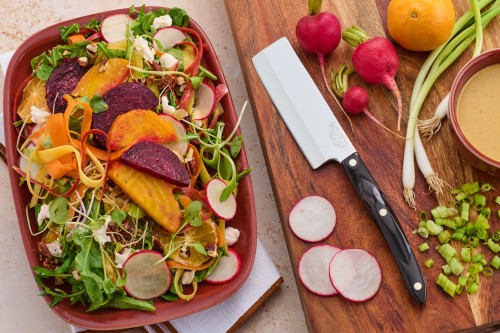 Beet, Carrot, Radish and Clementine Salad With Citrus Herb Vinaigrette