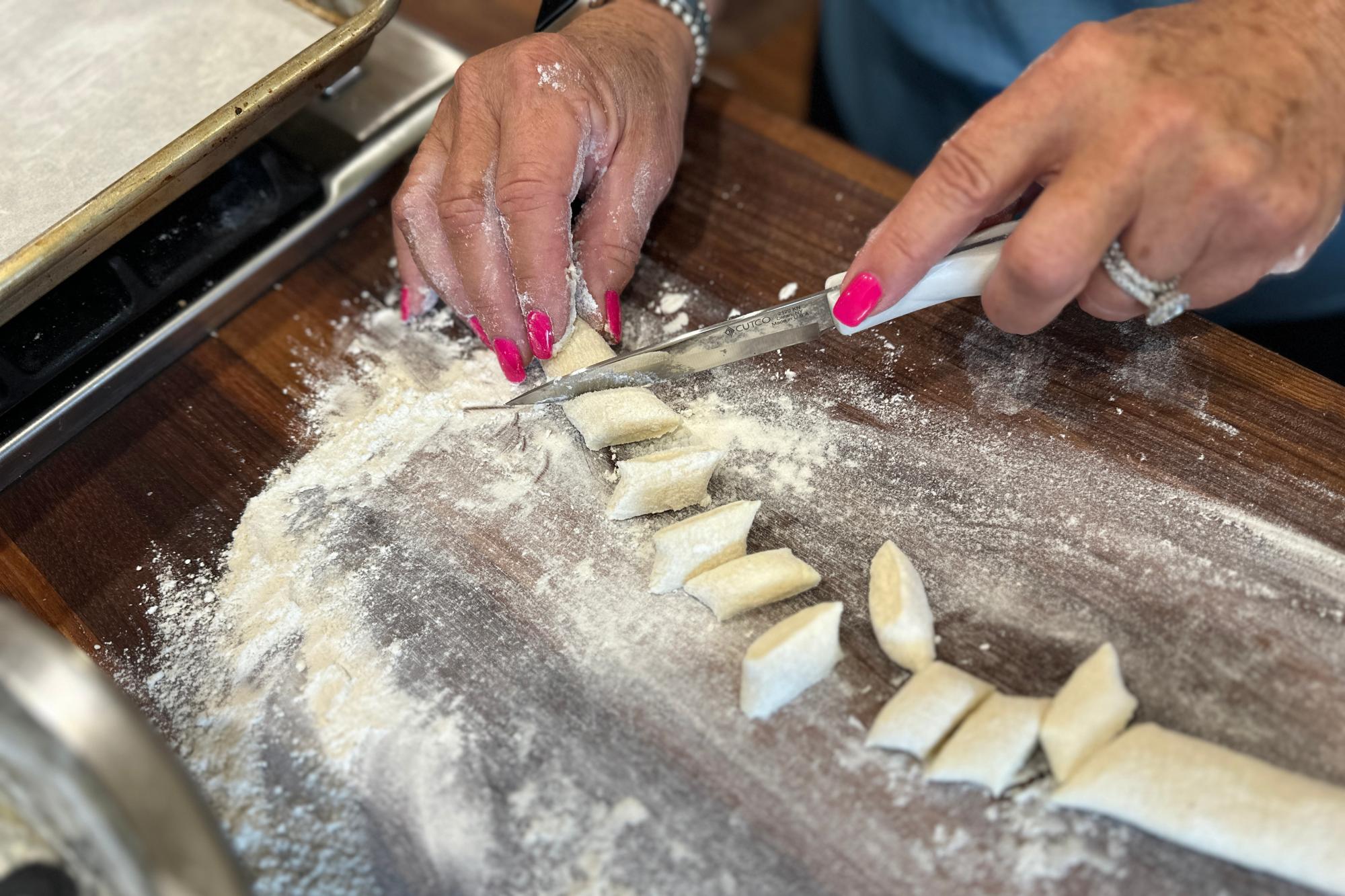 Cutting the malfatti pasta with a 4 Inch Paring Knife.