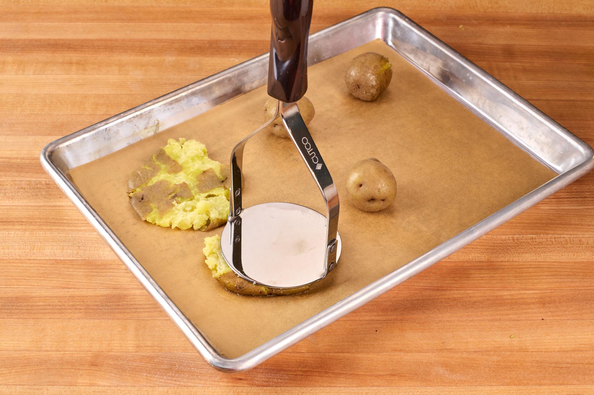 Smashing a potato.