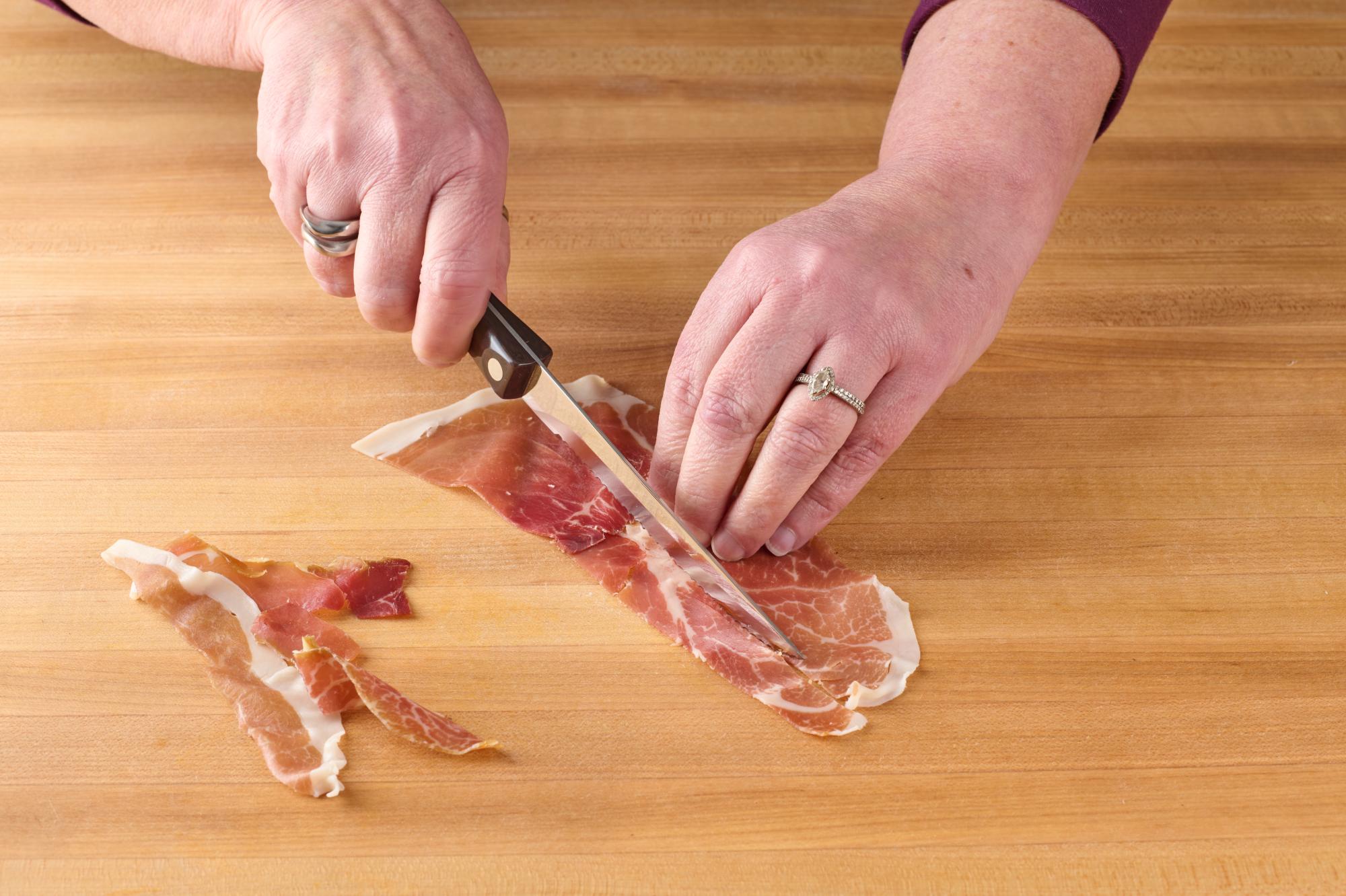 Slicing prosciutto with Trimmer.
