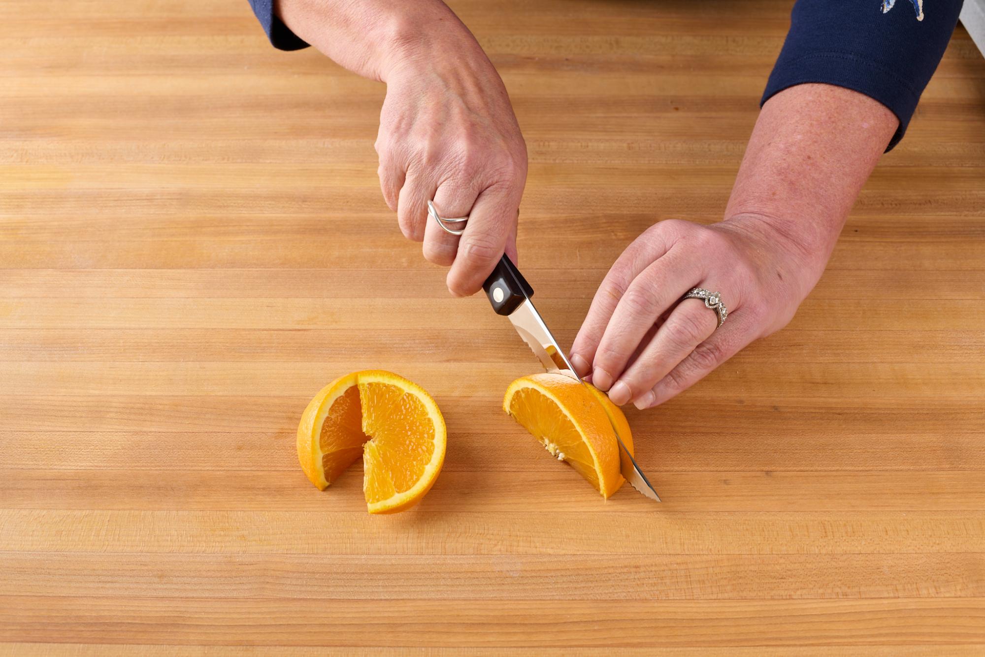 cut an orange into wedges 