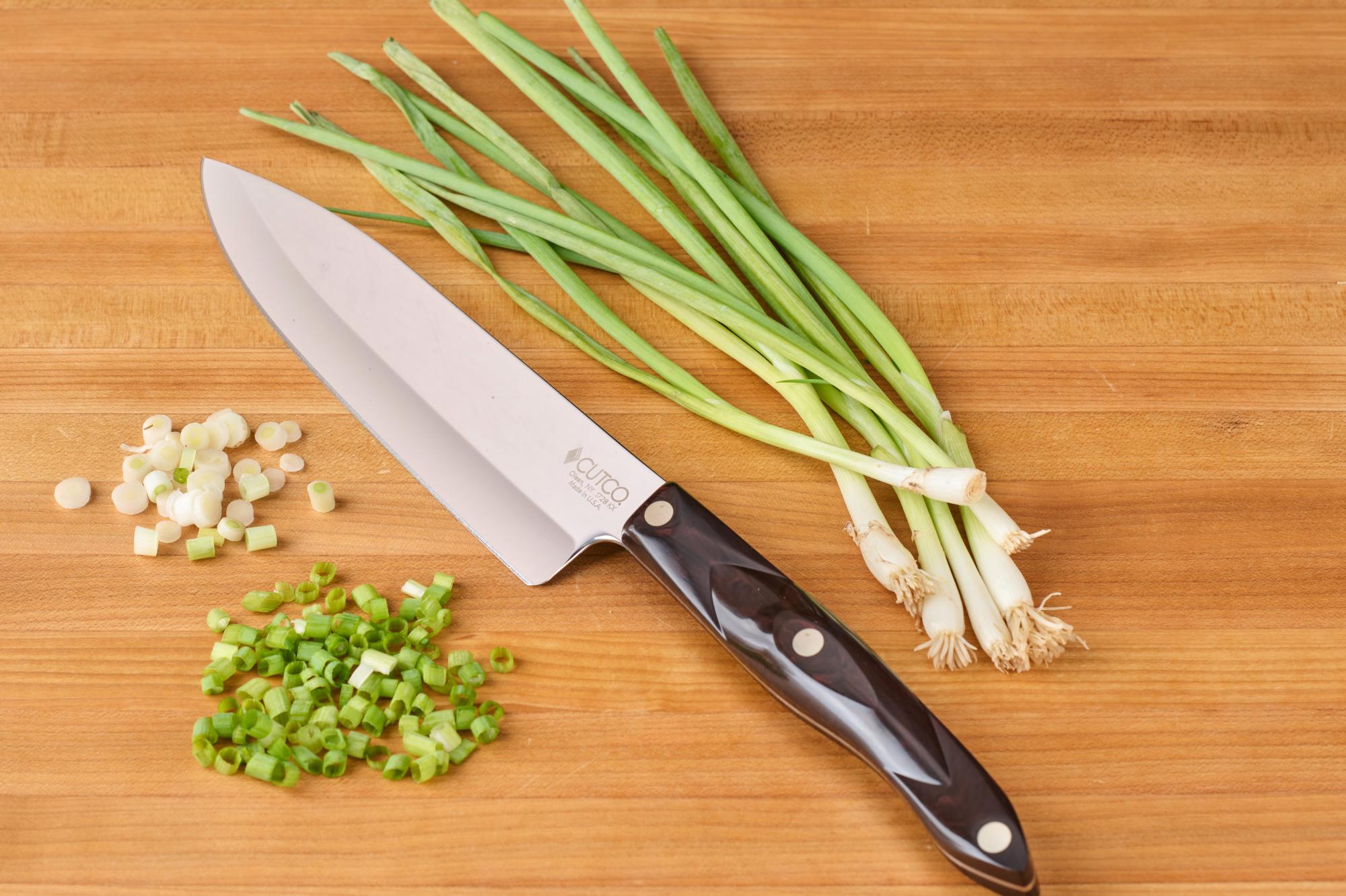 chopped green onions with P Chef