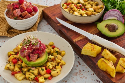 Tuna Poke With Charred Pineapple Salsa